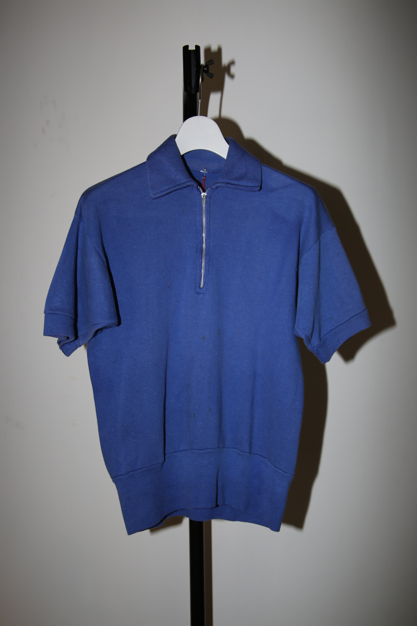 1960 VINTAGE / HAFL ZIP SWEAT POLO SHORT SLEEVE IN BLUE NAVY 