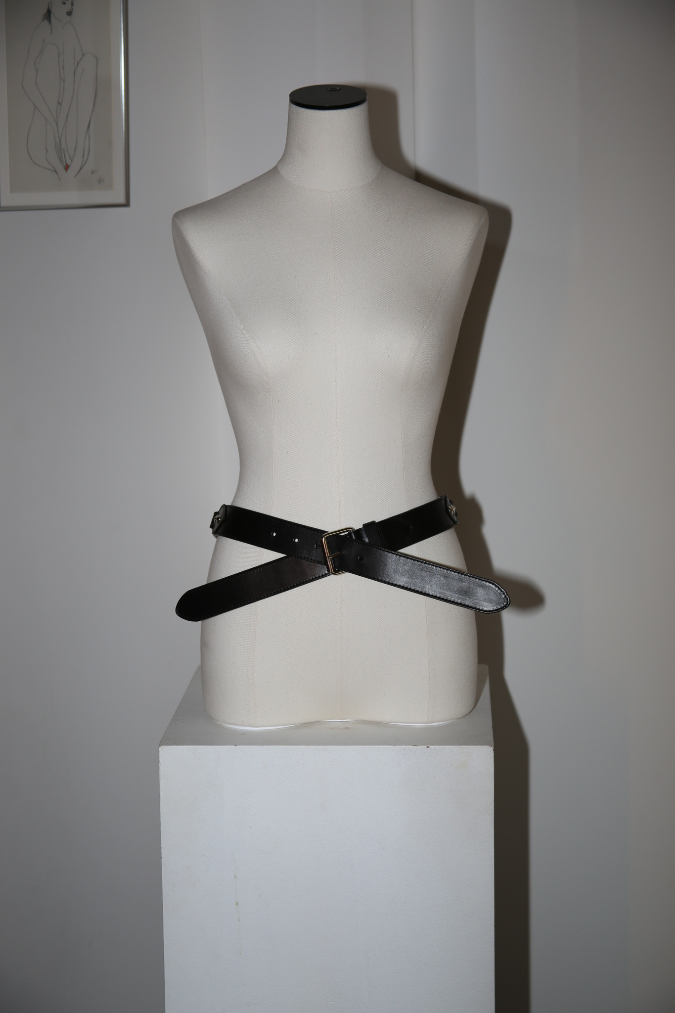 26ss Meryll Rogge ブラックベルト L MERYLL ROGGE / DOUBLE TIP BELT WITH CHAIN IN BLACK – fernweh