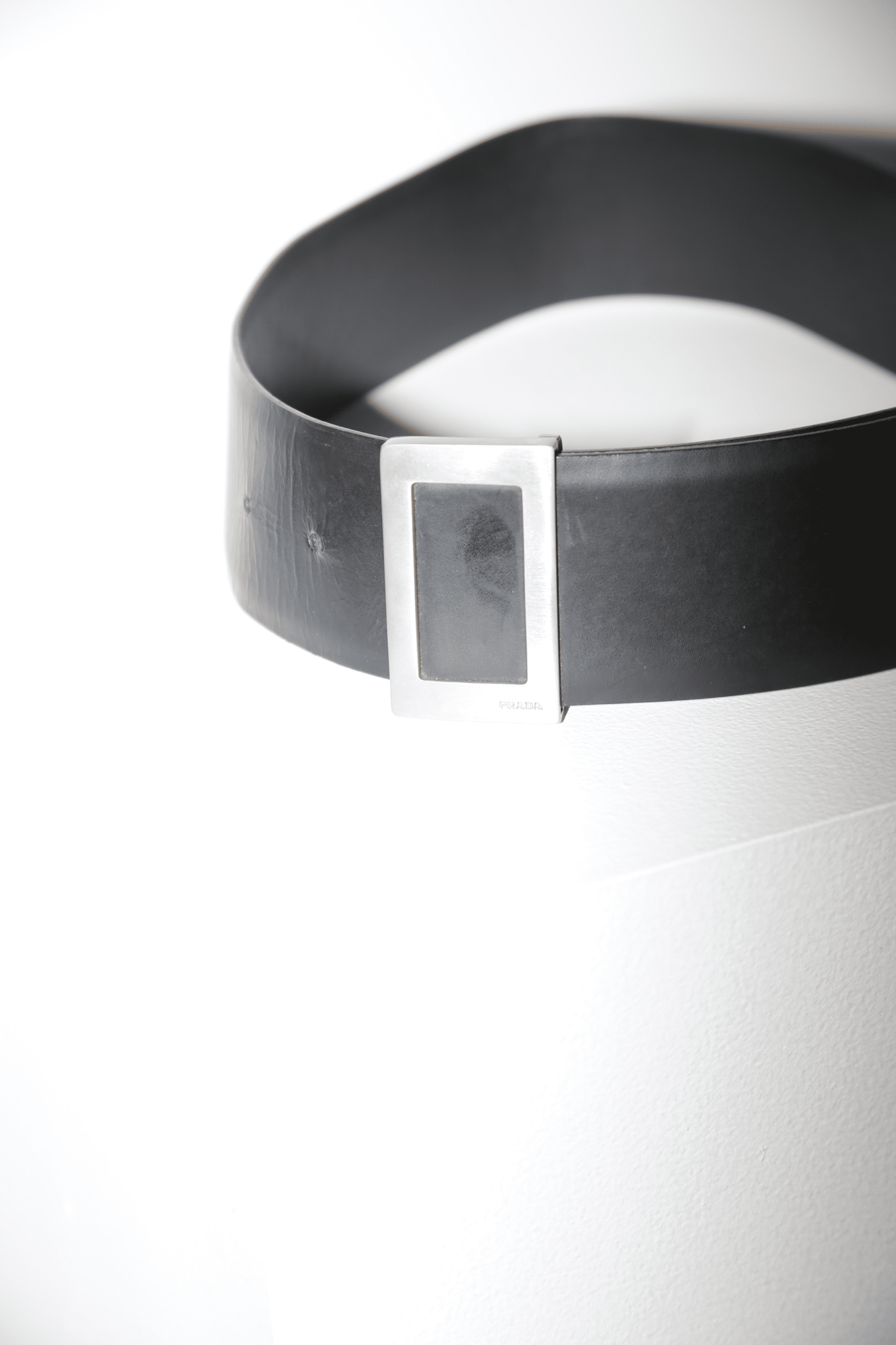PRADA / LEATHER WIDE BELT