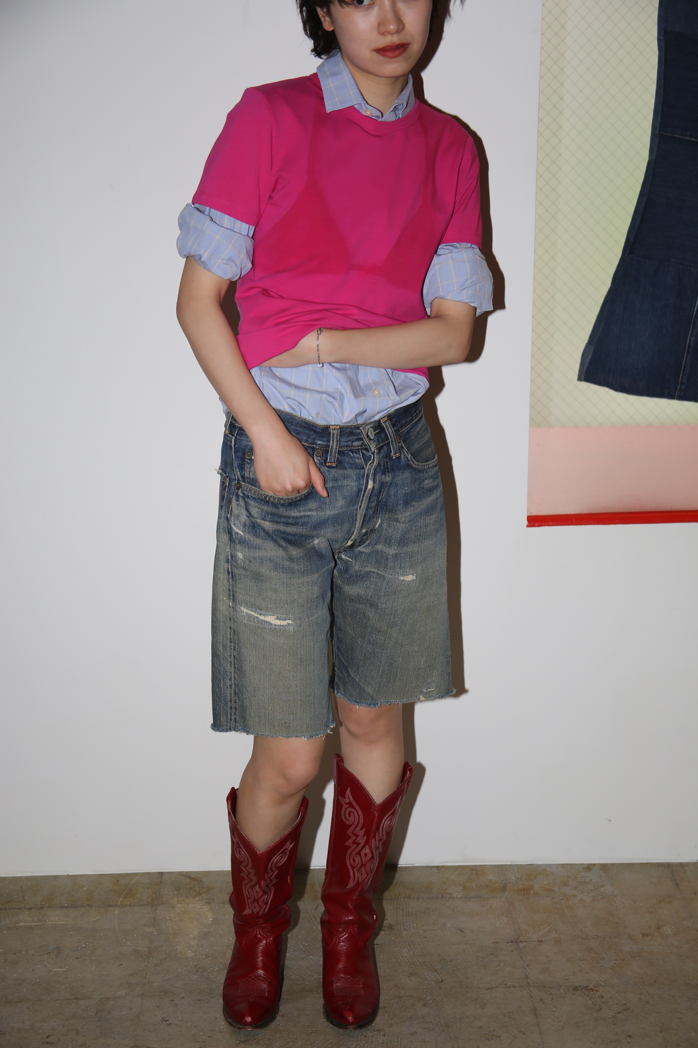 1960 LEVIS / 501 BIG E: CUT OFF DENIM SHORTS