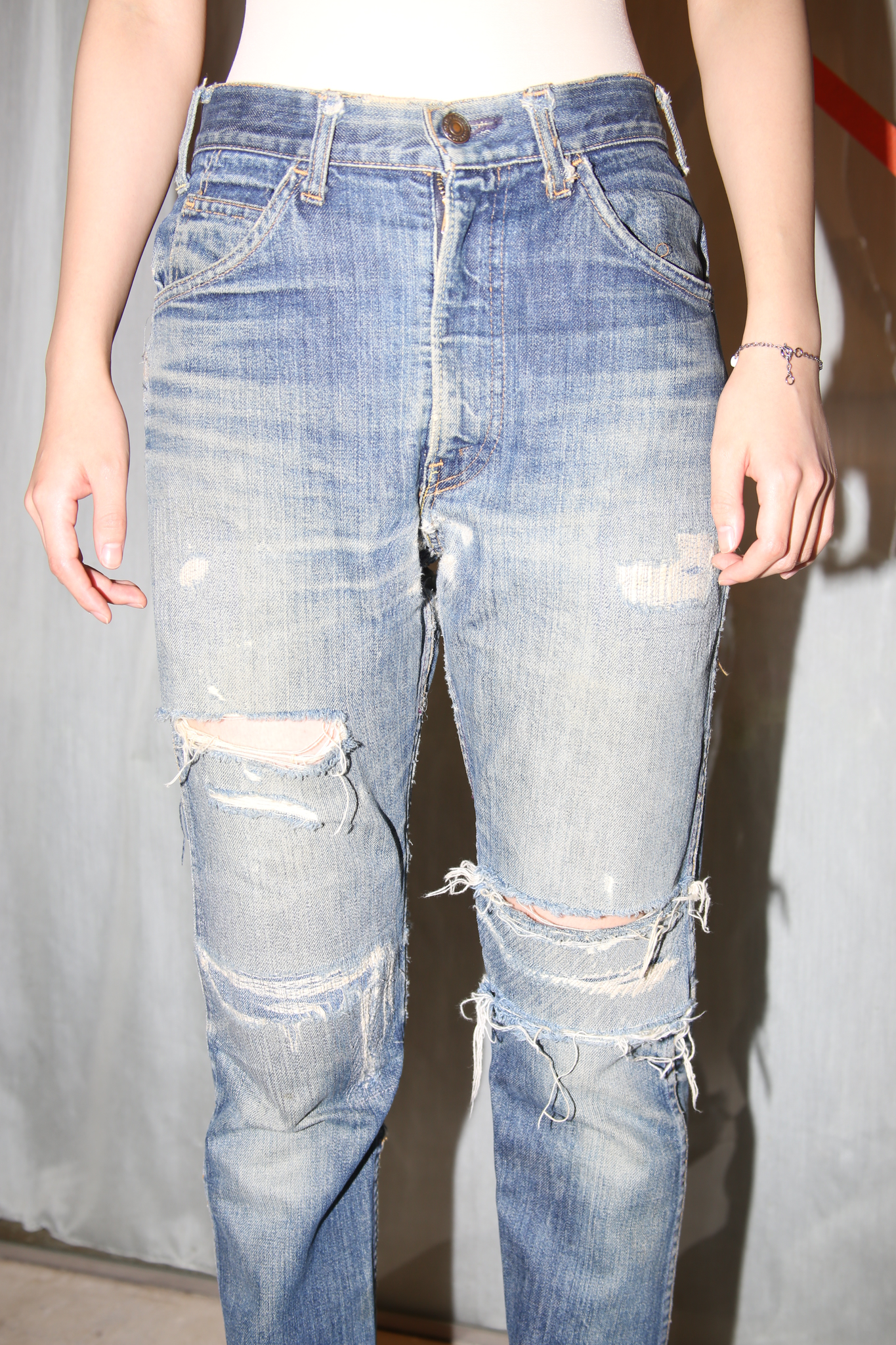 1970 LEVIS / 606 BIG E : CLASH DENIM PANTS