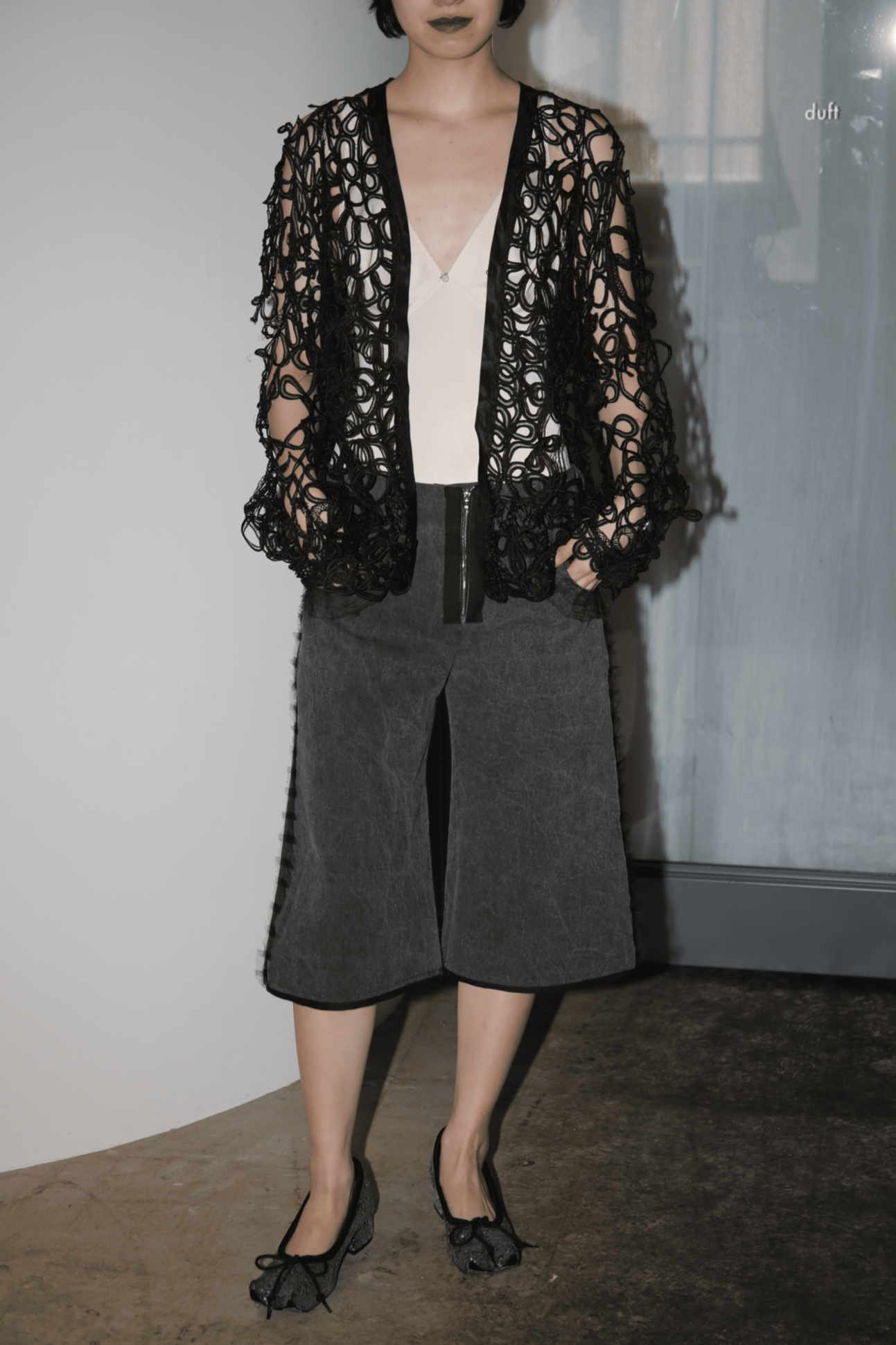 PAULA CANOVAS DEL VAS / TULLE DENIM SHORTS