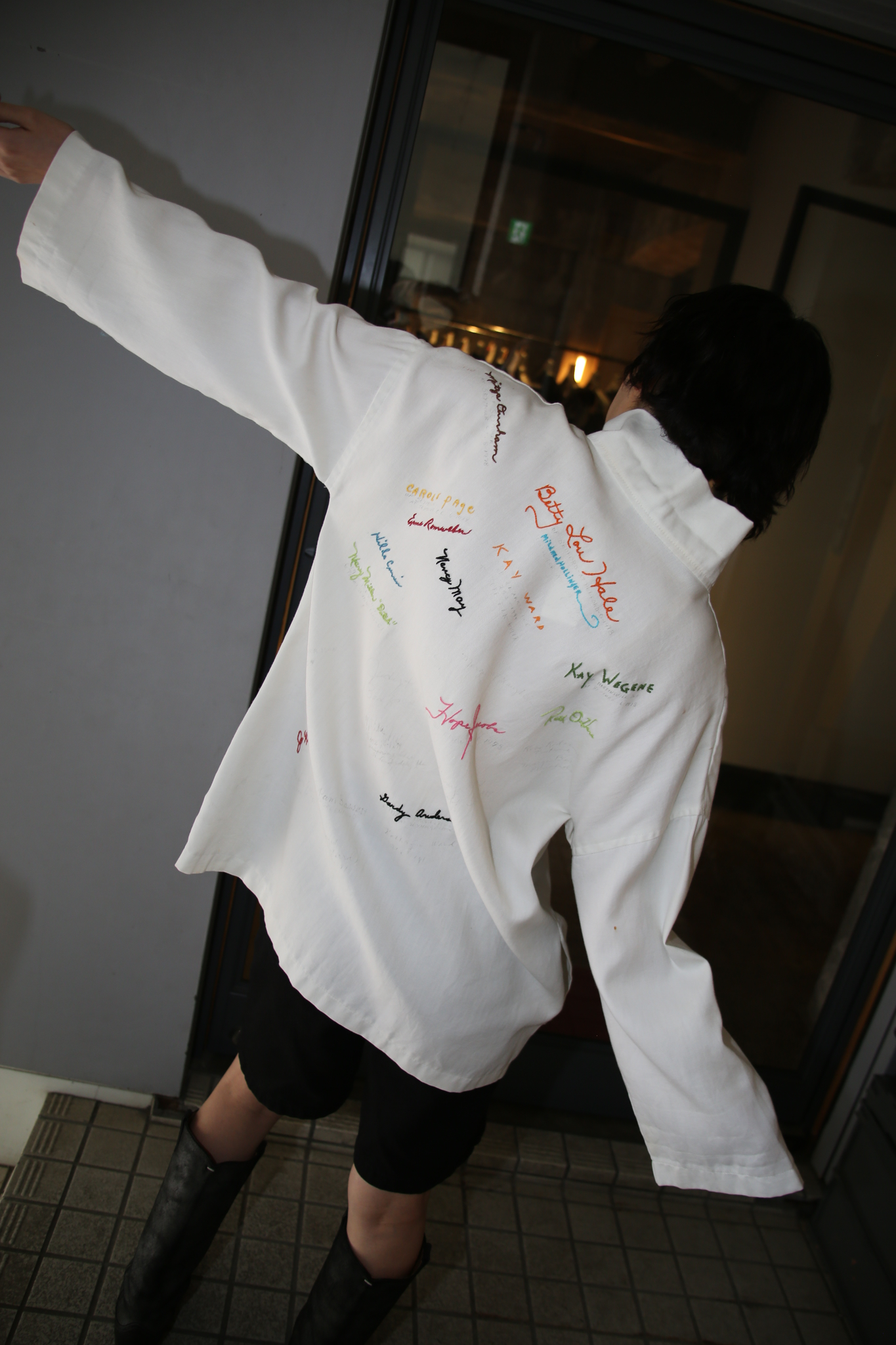 1970 VINTAGE / ZIP UP JACKET WITH MEMORIAL CHAIN STITCH EMBROIDERY