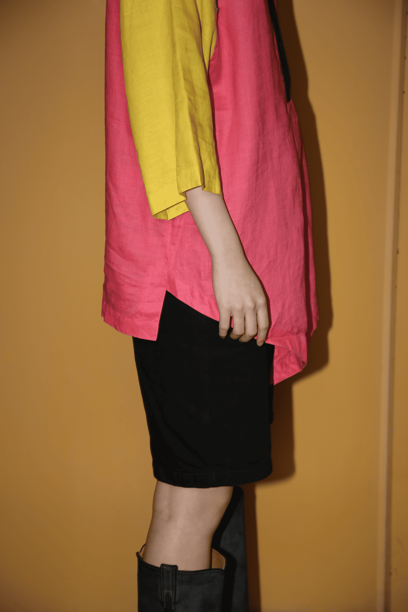 1980 BRETT HARISSON / CRAZY PANEL WORK LINEN SHIRT