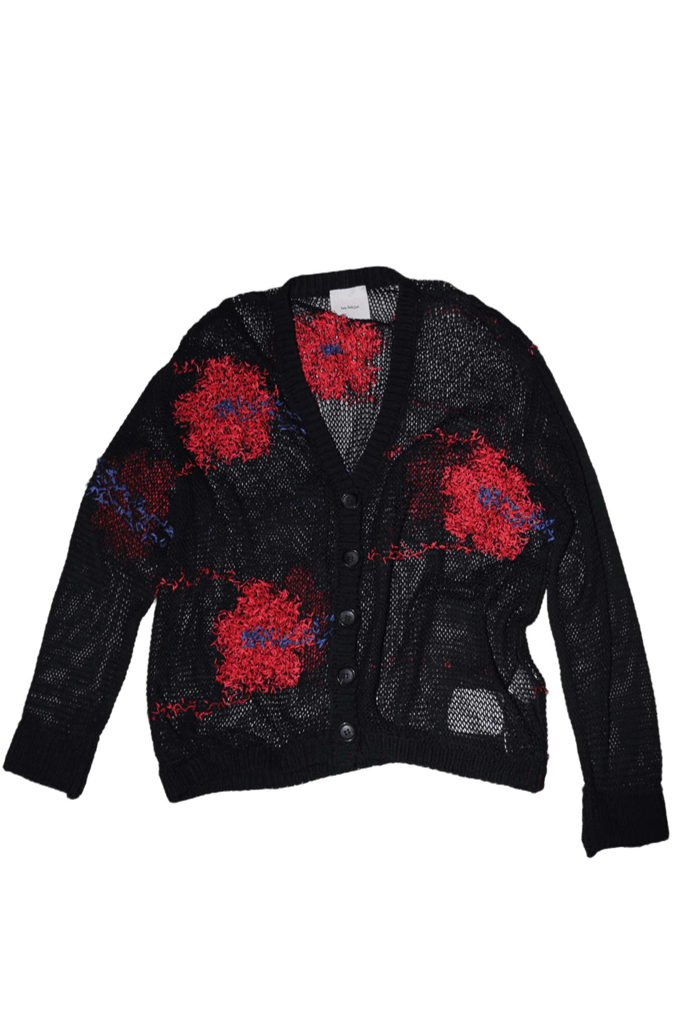 KOTA GUSHIKEN / FLOATING FLOWER WASHI CARDIGAN IN BLACK