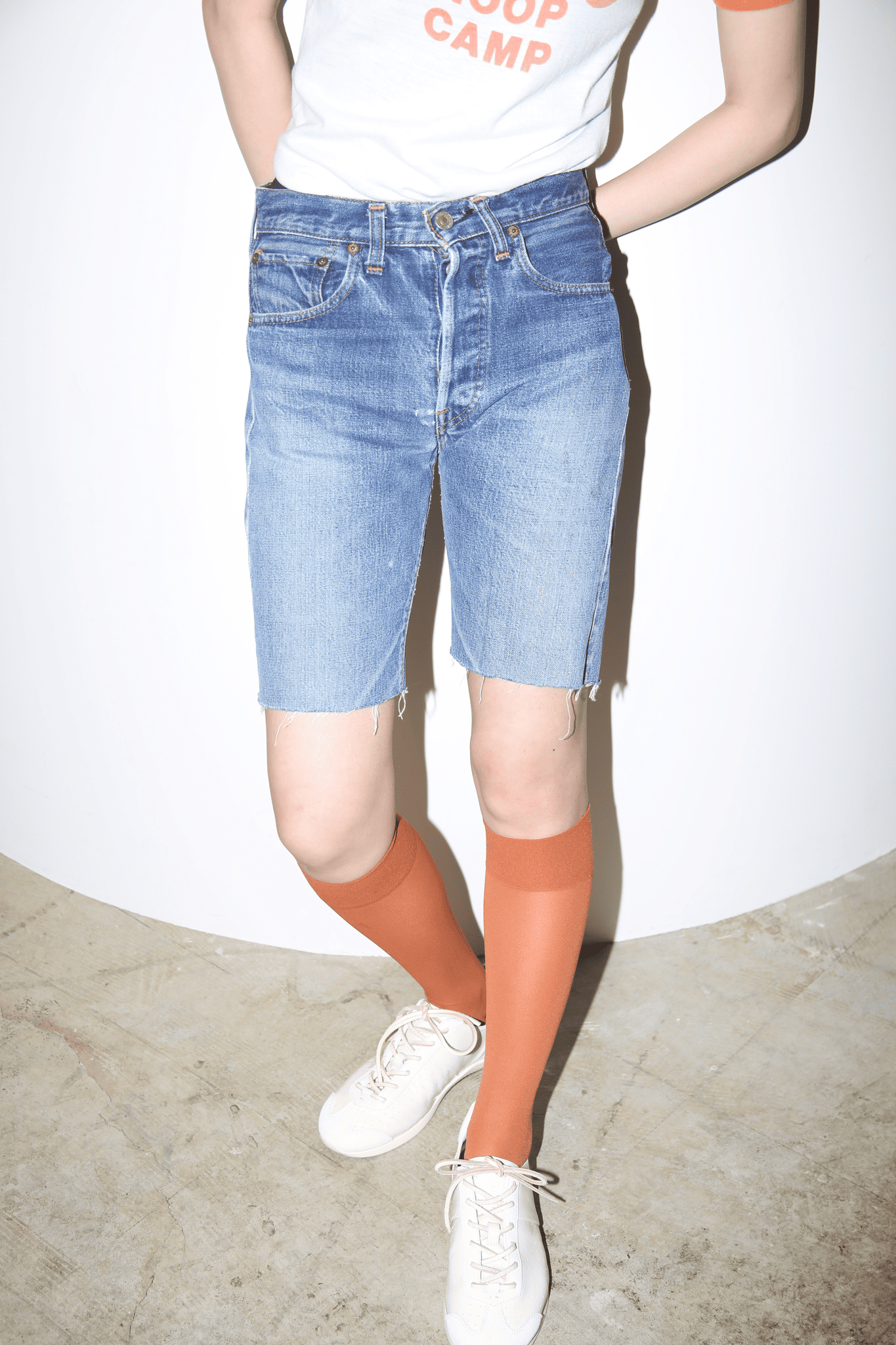 1970 LEVIS / 501 ROKU-ROKU SINGLE: CUT OFF DENIM SHORTS