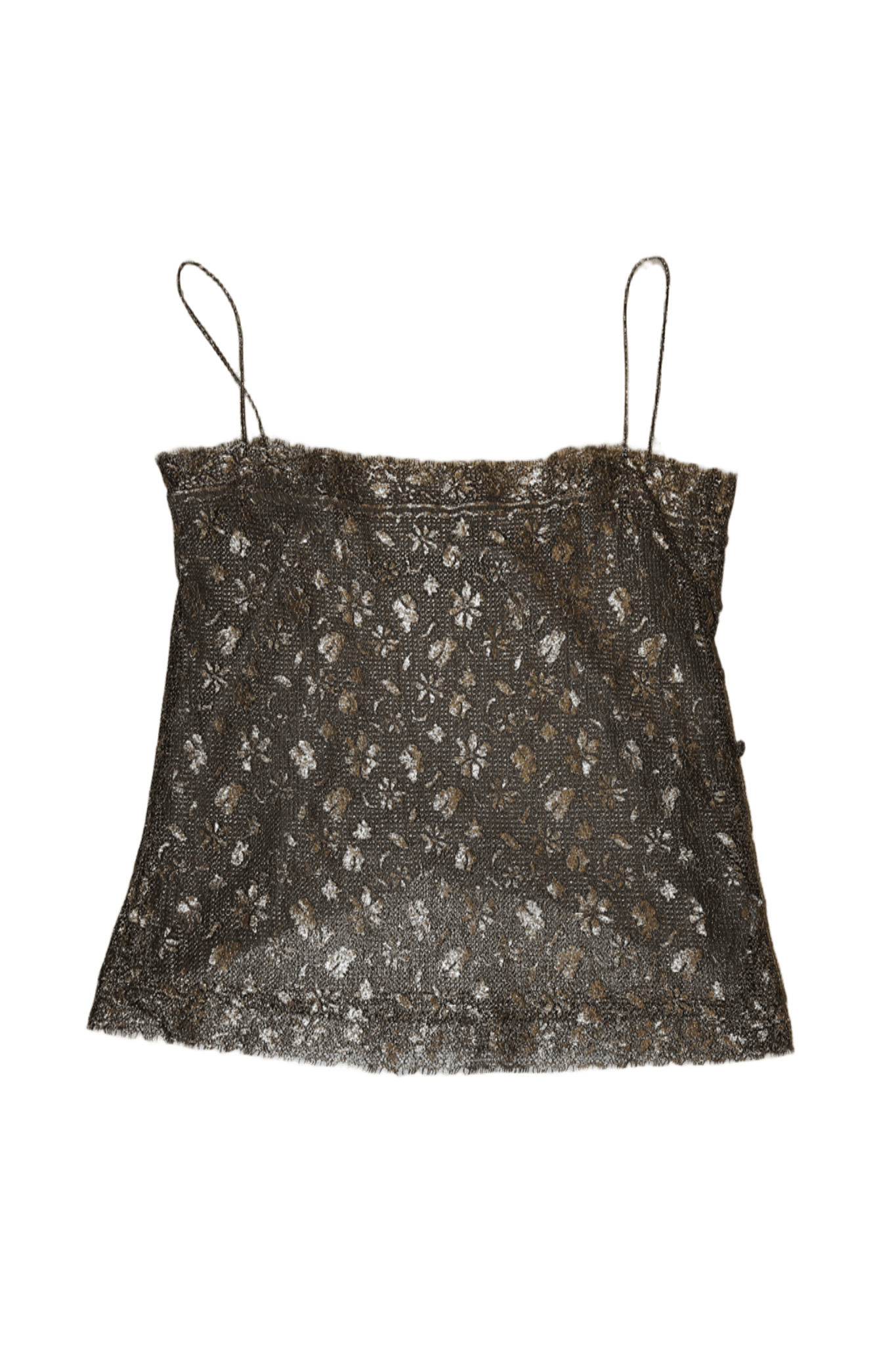 1980 GLORIA SACHS / EMBROIDERY LACE CAMISOLE IN GOLD
