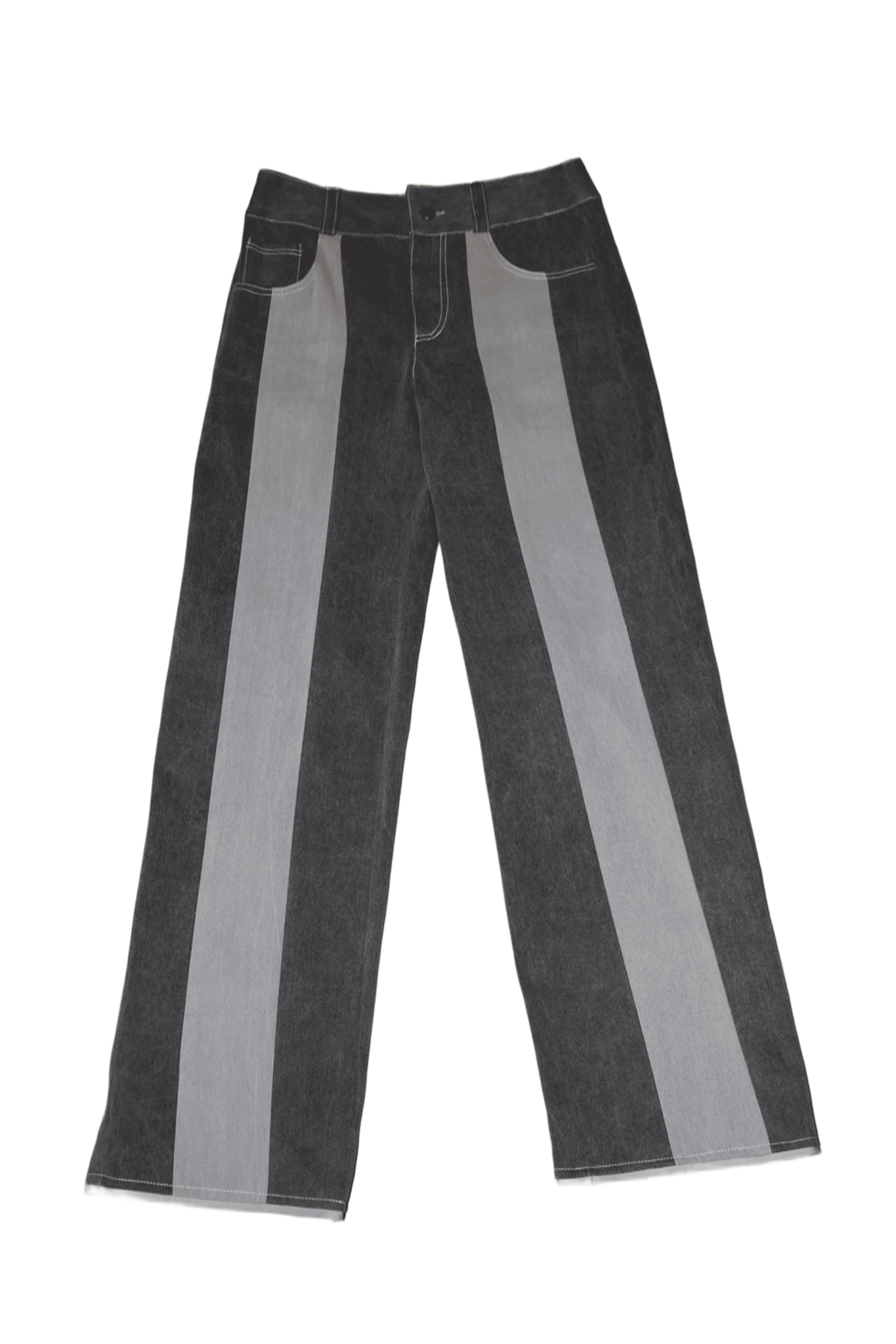PAULA CANOVAS DEL VAS / STRIPE JEANS IN GRAY DENIM