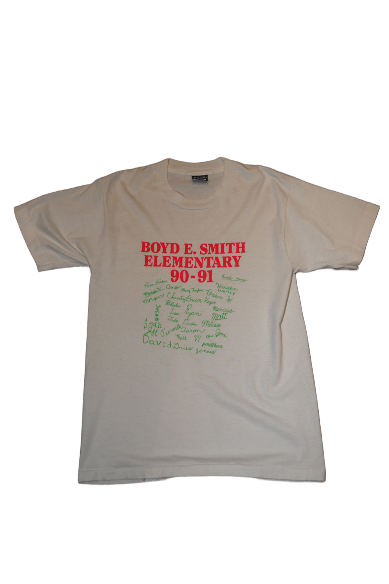 1990 VINTAGE / PRINTED T-SHIRT: BOYD E SMITH ELEMENTARY 90-91