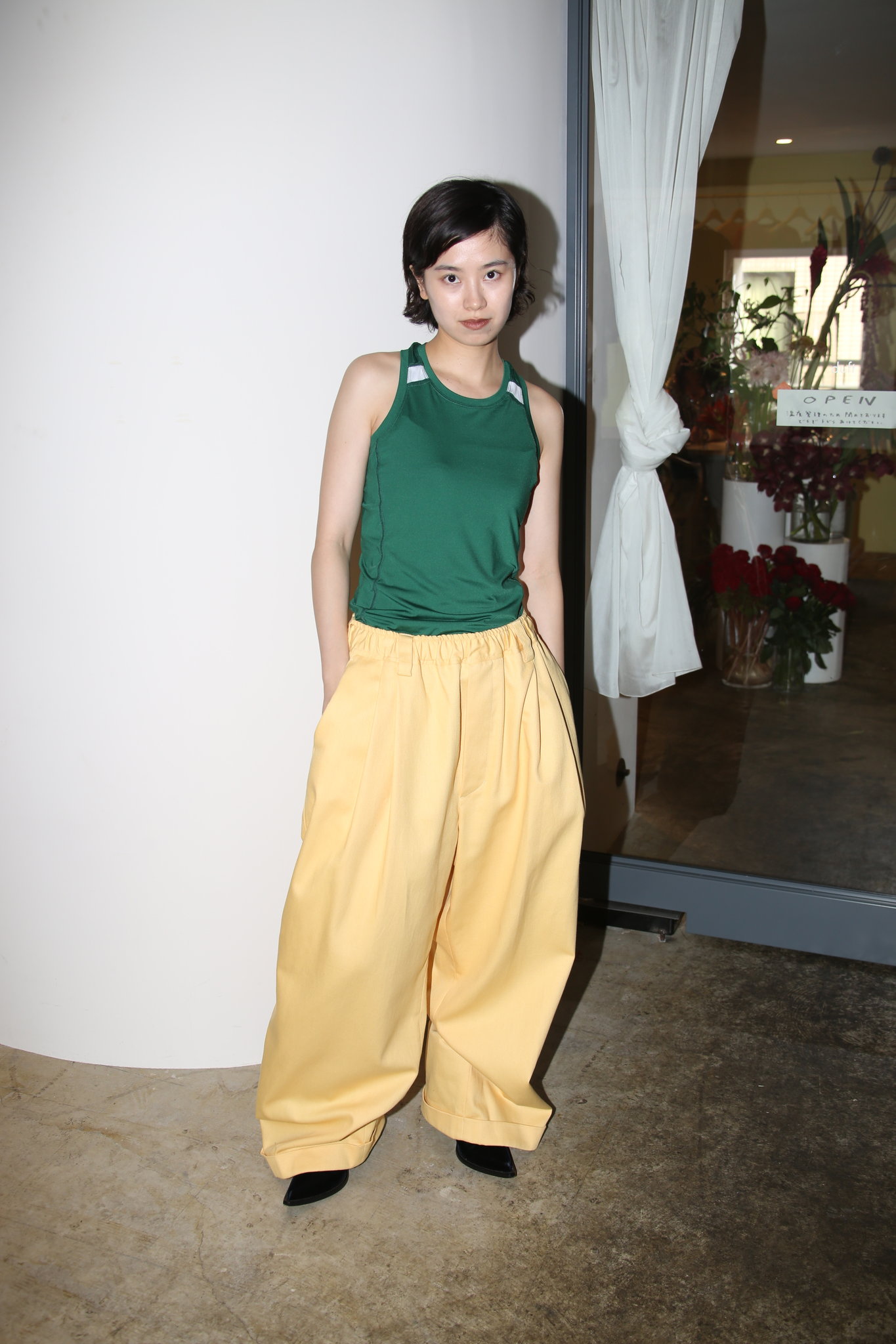 1990 VINTAGE / ACTIVE JERSEY TANK TOP IN GREEN