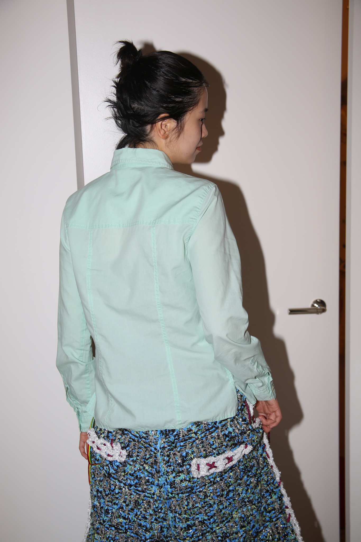 2010 PRADA / DOUBLE STITCH COTTON SHIRT IN MINT
