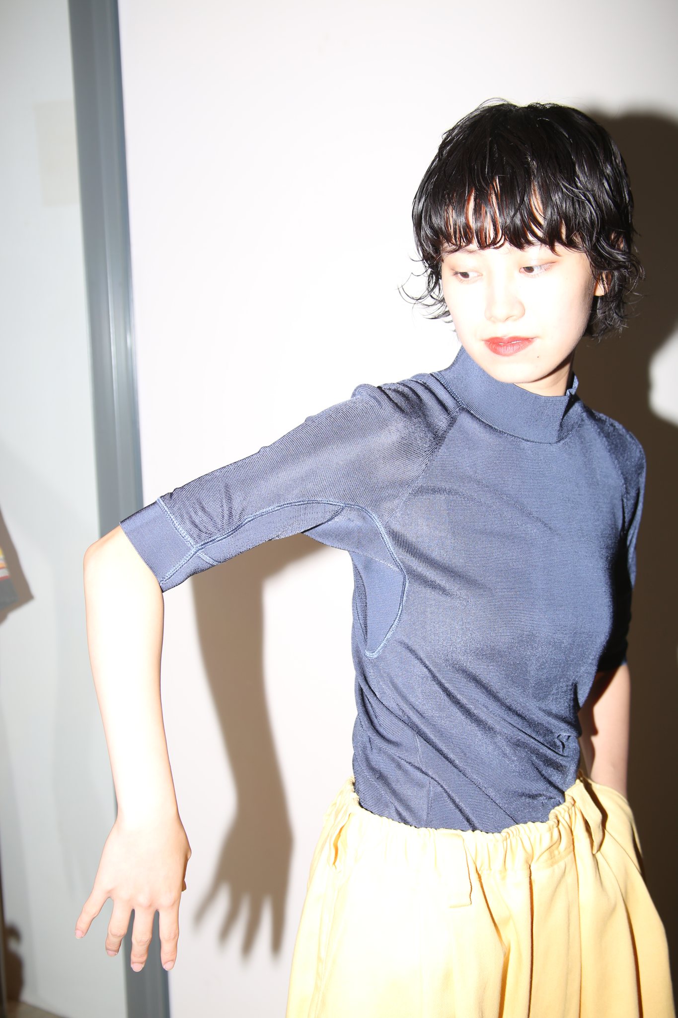 2010 PRADA / SCUVA DETAIL VISCOSE KNIT TOP IN NAVY