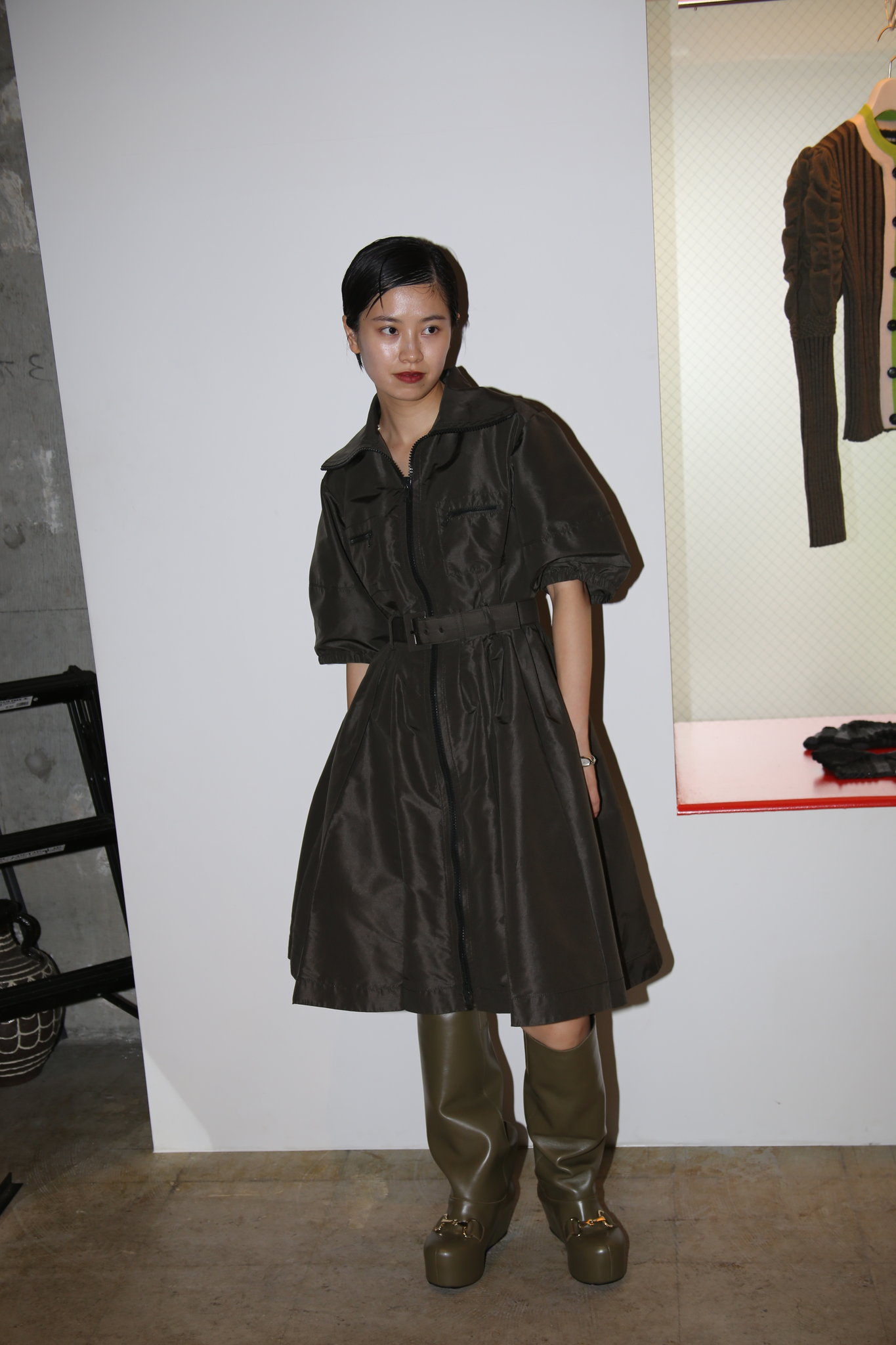 2008 PRADA / NYLON TAFFETA DRESS WITH DOUBLE ZIPPER