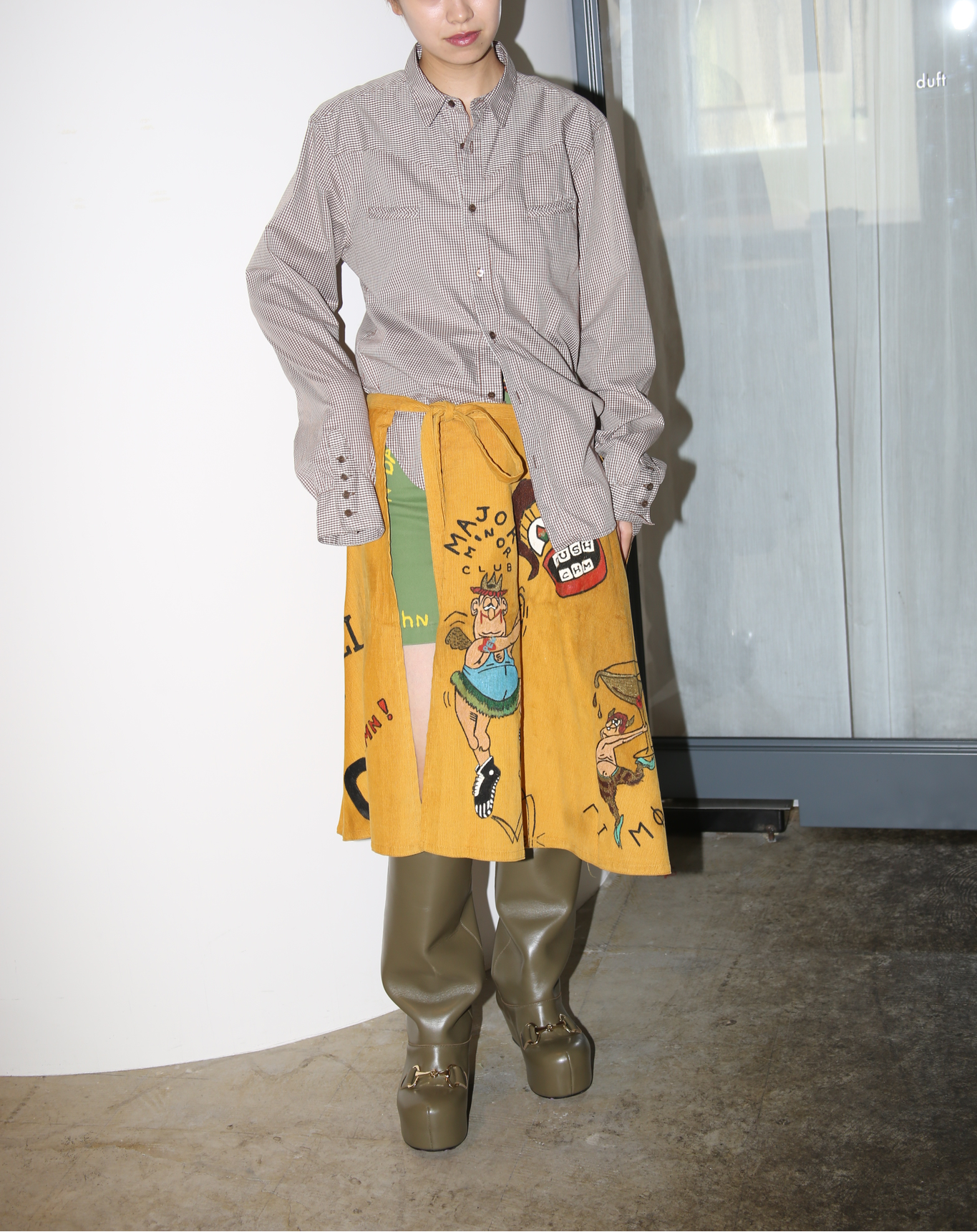 2000 MIU MIU / GINGHAM CHECK WESTERN SHIRT IN COTTON