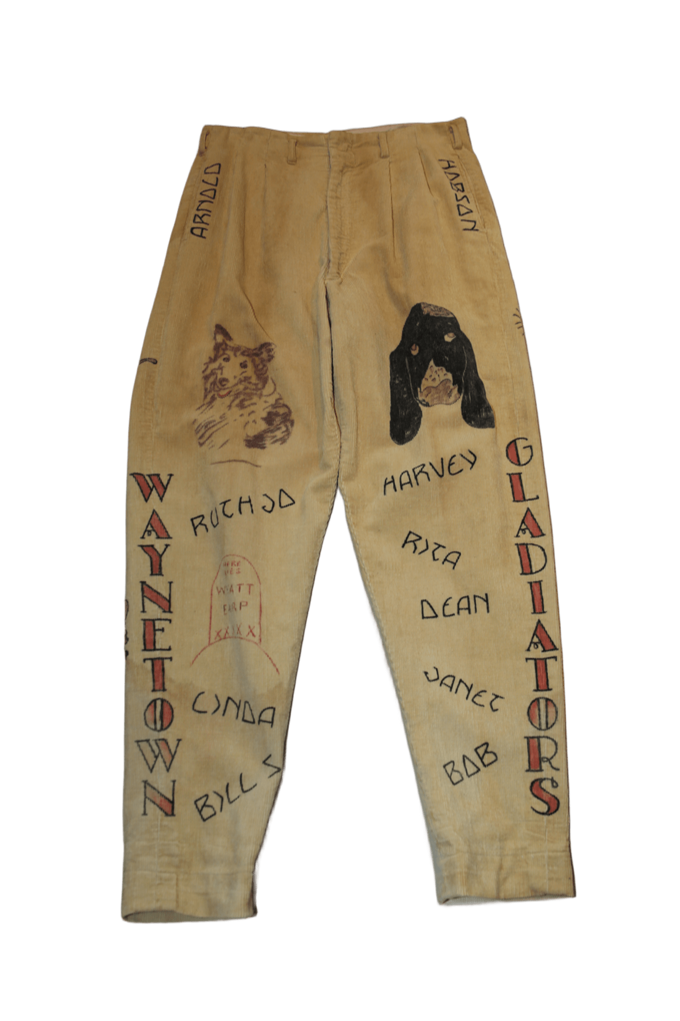 1960 VINTAGE / HAND PAINTING SENIOR CORDS TROUSER