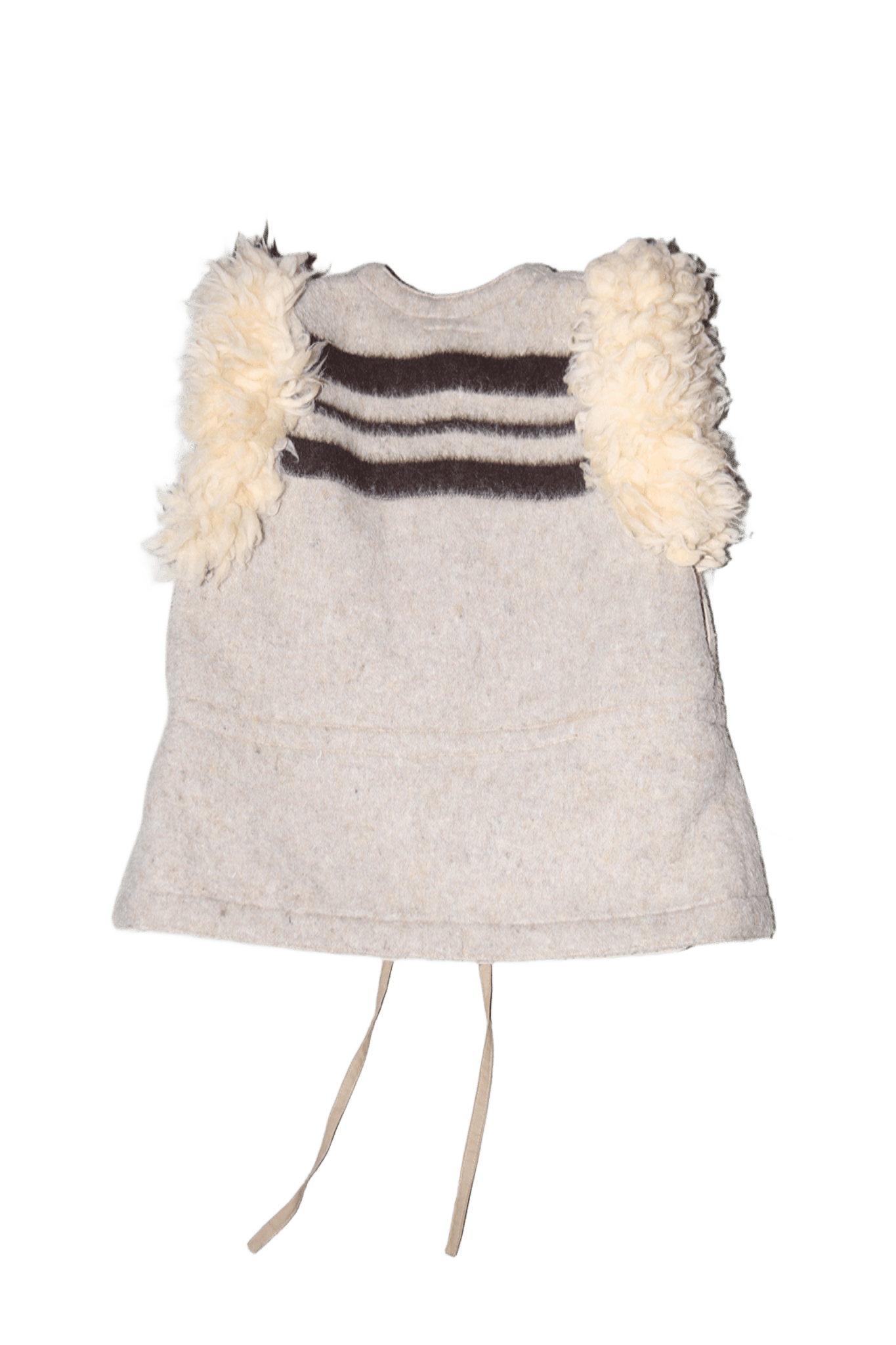 1970 JC DE CASTELBAJAC / BLANKET WAISTCOAT WITH WOOL FUR