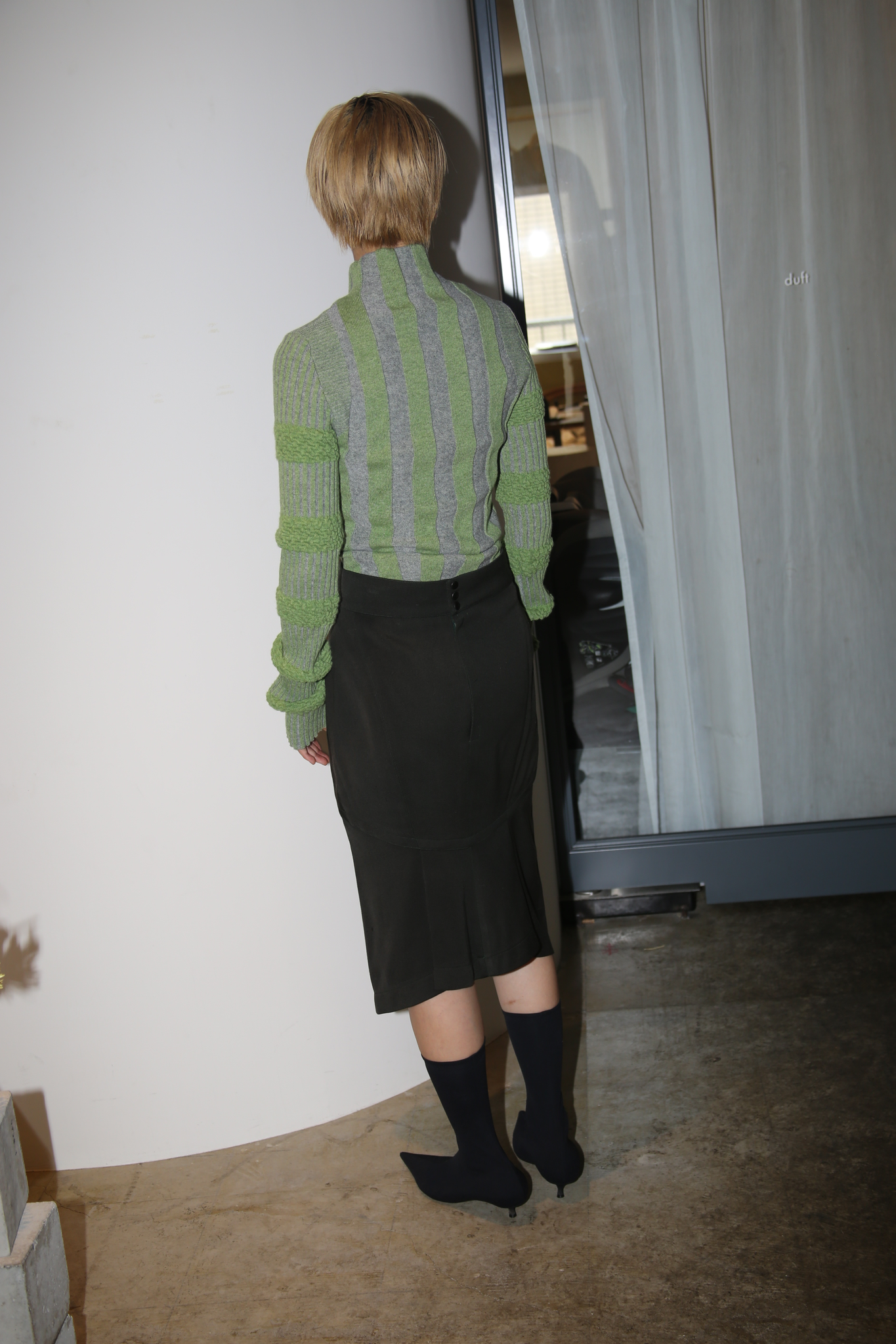 PAULA CANOVAS DEL VAS / RIBBED KNIT TOP IN GREEN