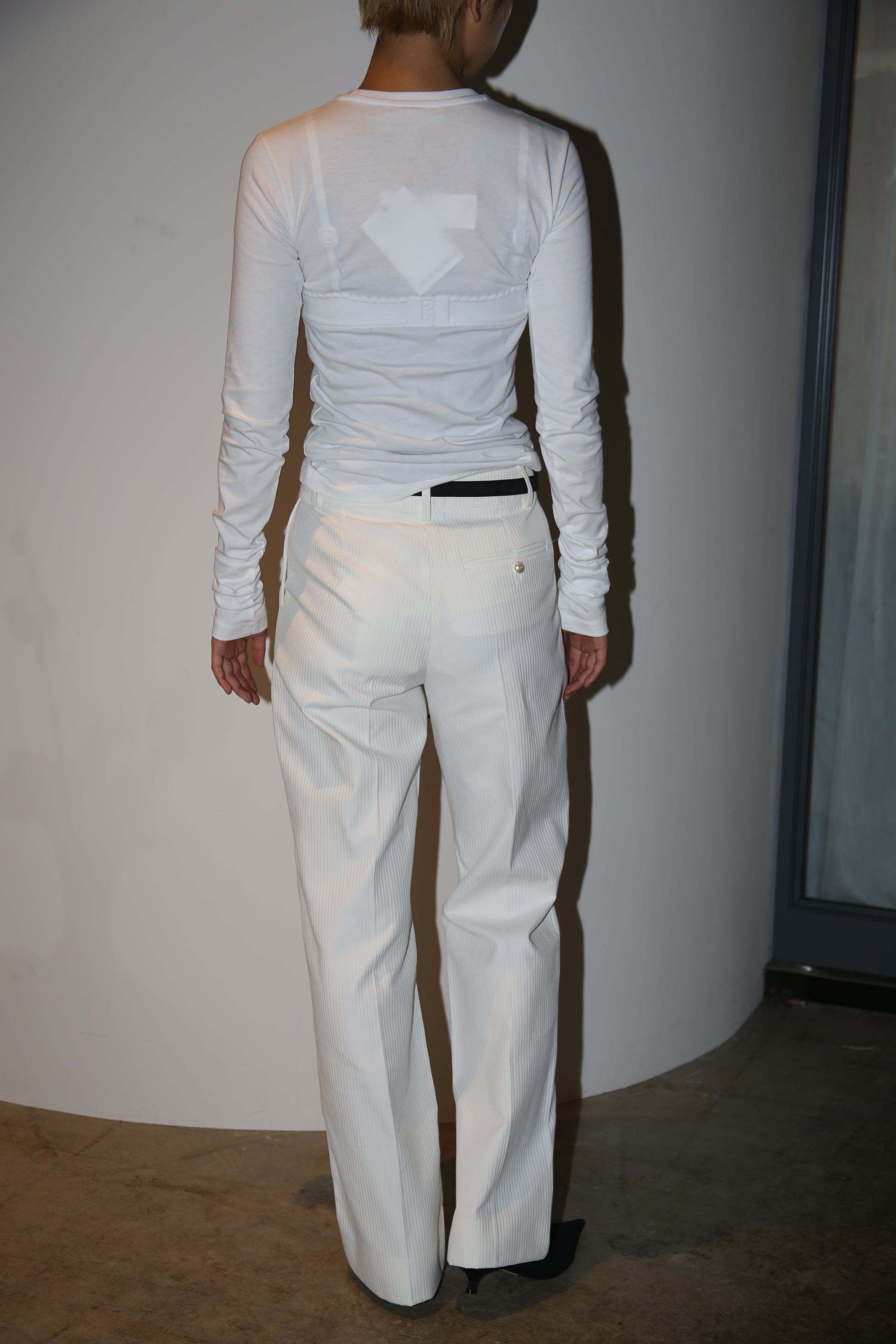 2001 CHANEL / PIQUE TROUSER IN COTTON NYLON