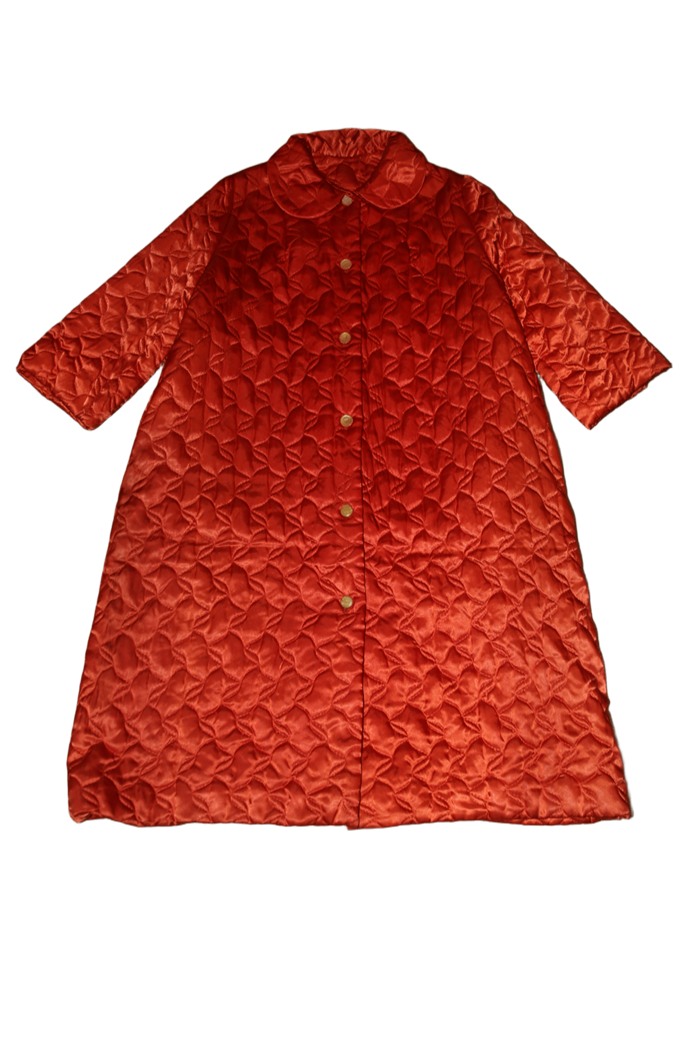 1950 VINTAGE / SATIN QUILTING PADDED COAT WITH CROPPED SLEEVE