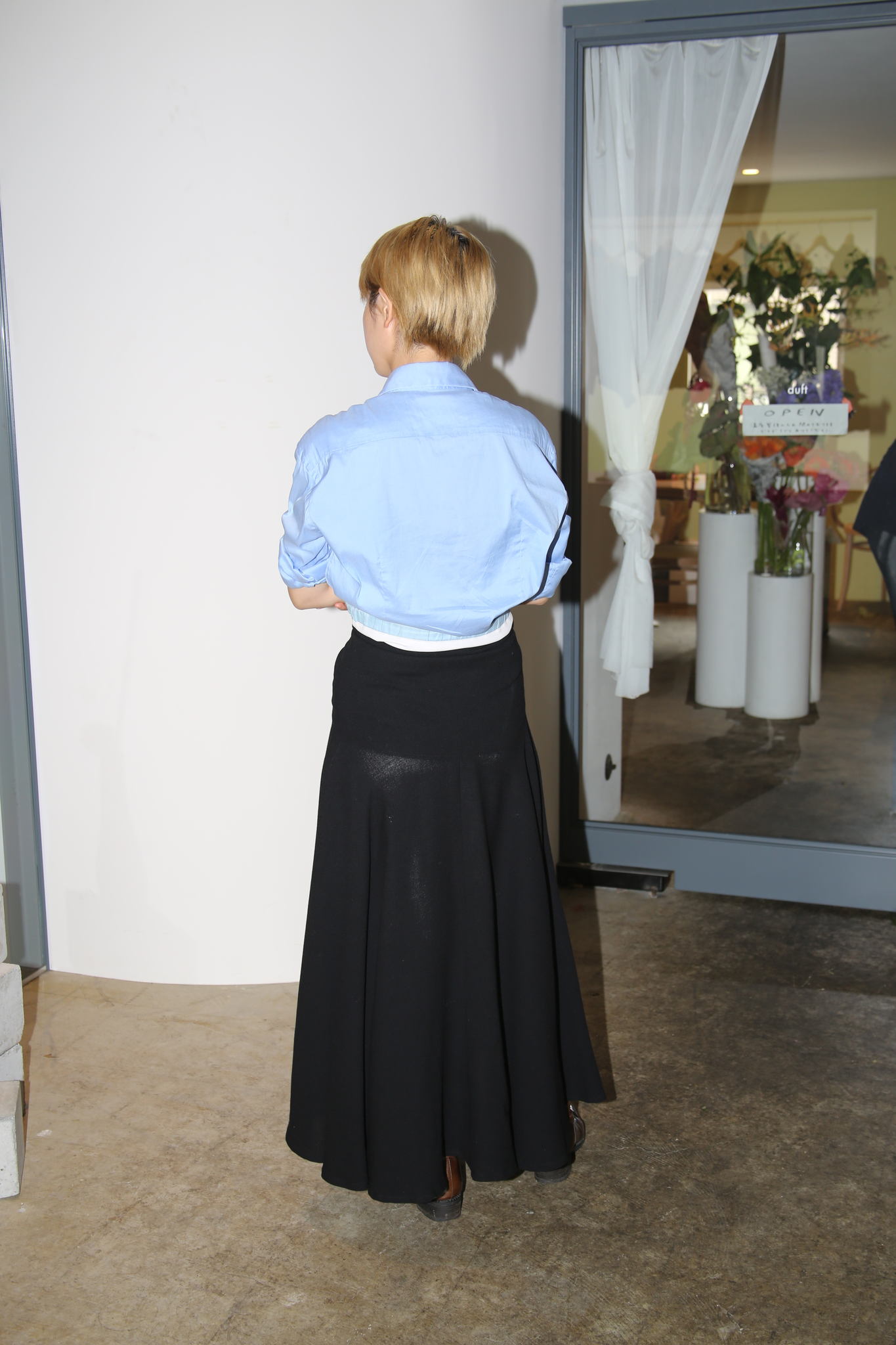 1980 BETTY JACKSON / OVER SIZE JACKET WITH SKIRT SET UP IN WOOL GEOGETTE