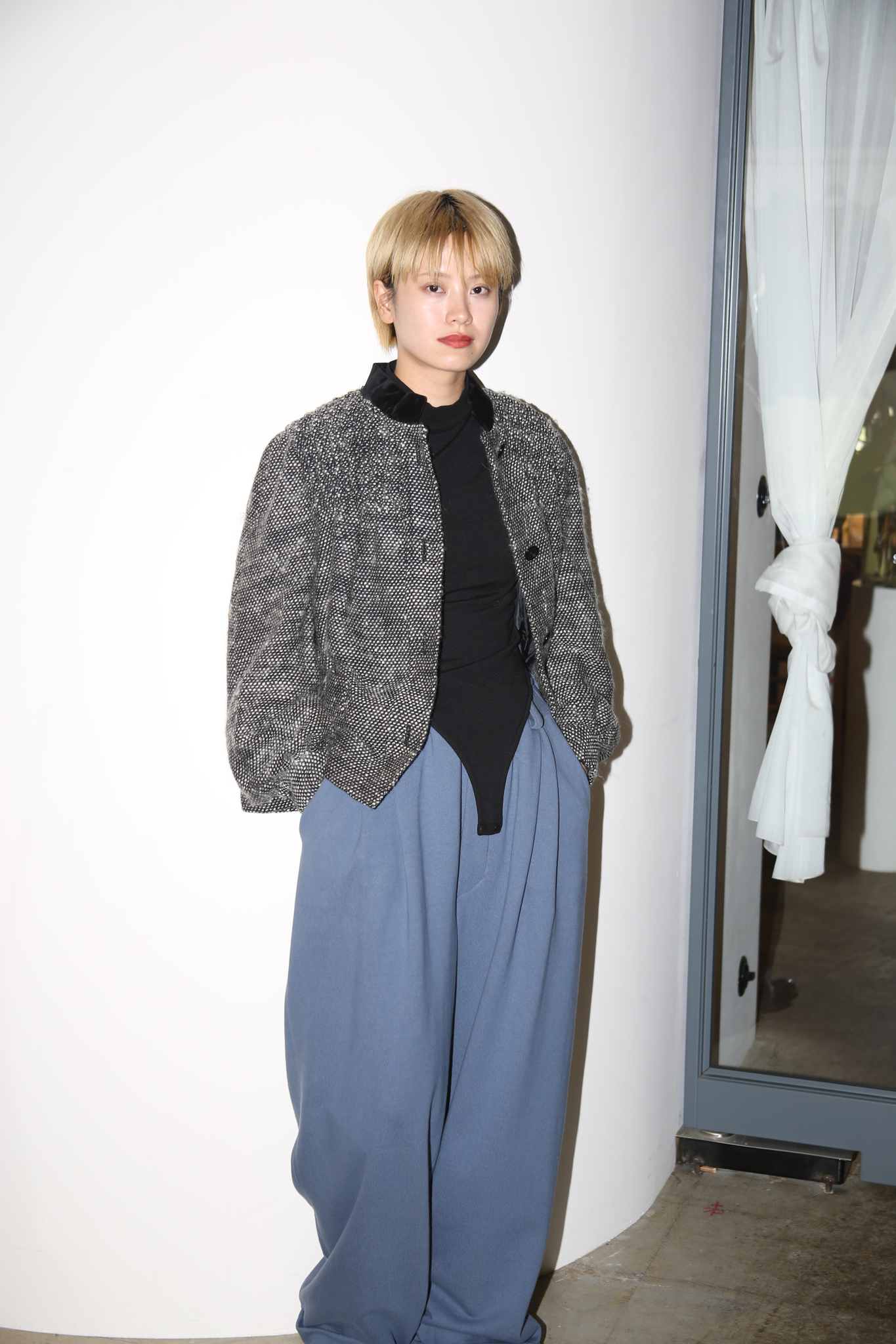 1980 BILL BLASS / GREAT TAILORING WOOL JACKET IN GREY