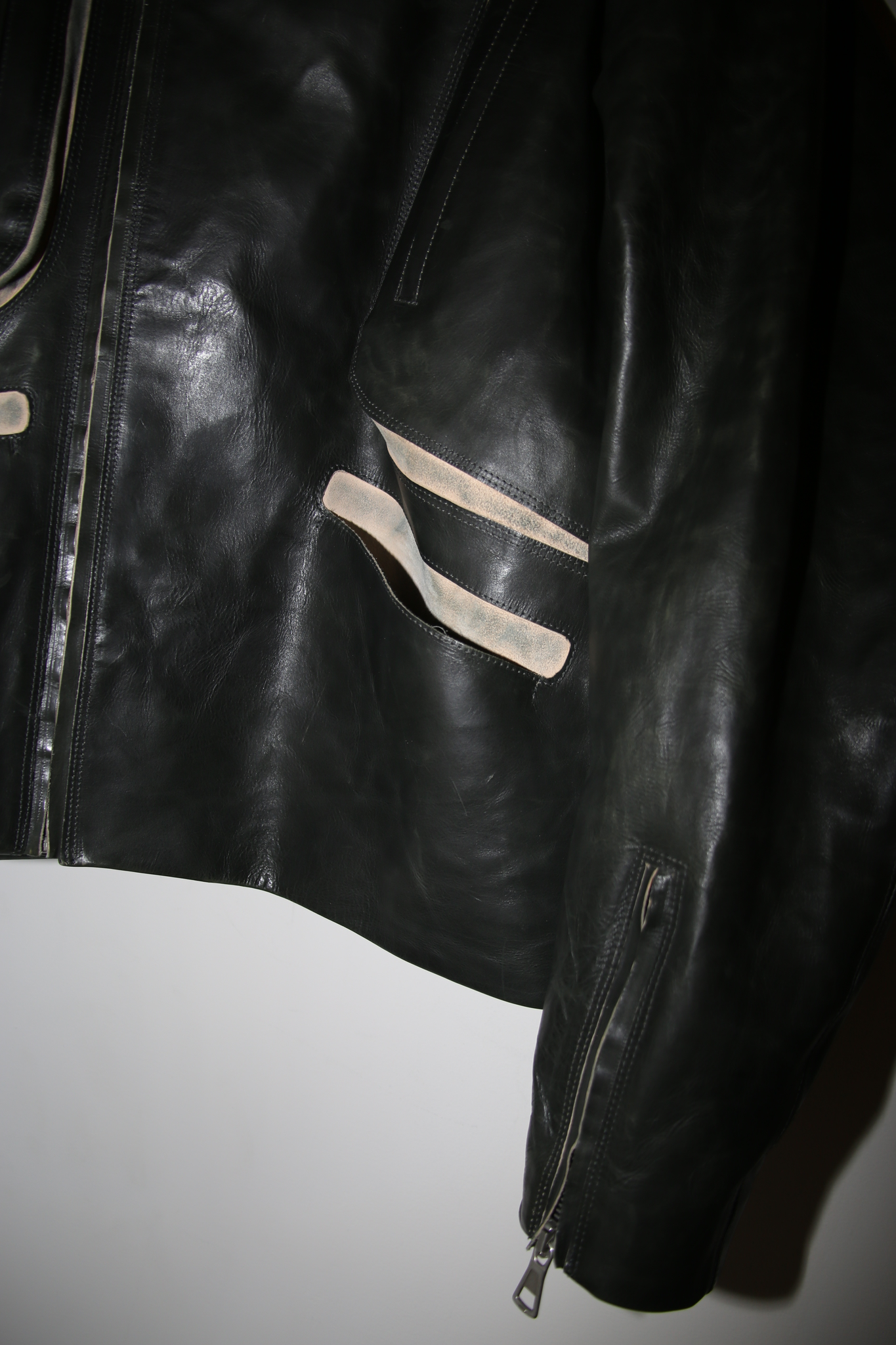 DAISUKE TANABE / PLUTO DESTROYED - LEATHER BIKER JACKET