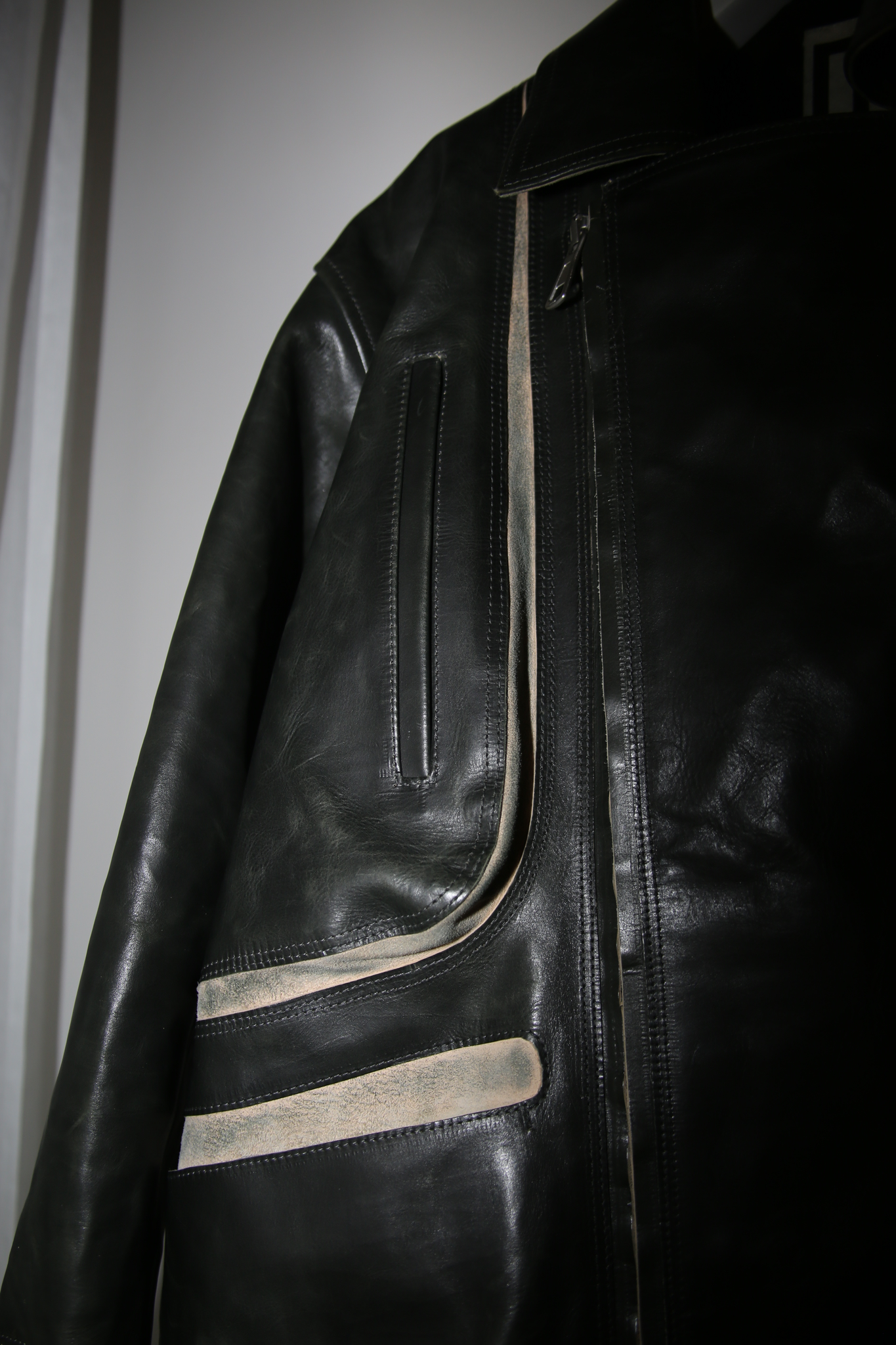 DAISUKE TANABE / PLUTO DESTROYED - LEATHER BIKER JACKET