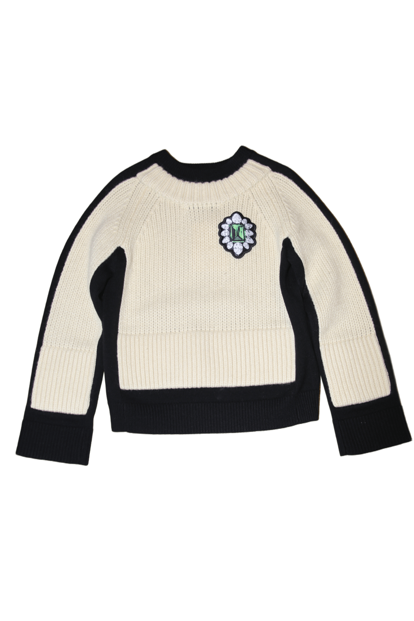 MARC JACOBS / trompe l'oeil WOOL SWEATER WITH PADDED BROOCH
