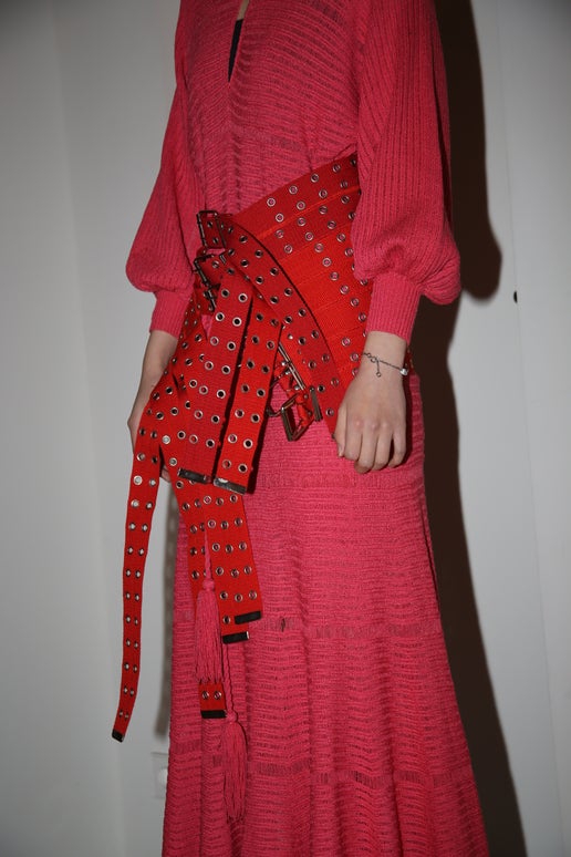 1970 VINTAGESUMMER KNIT FRINGE DRESS WITH BALLOON SLEEVES
