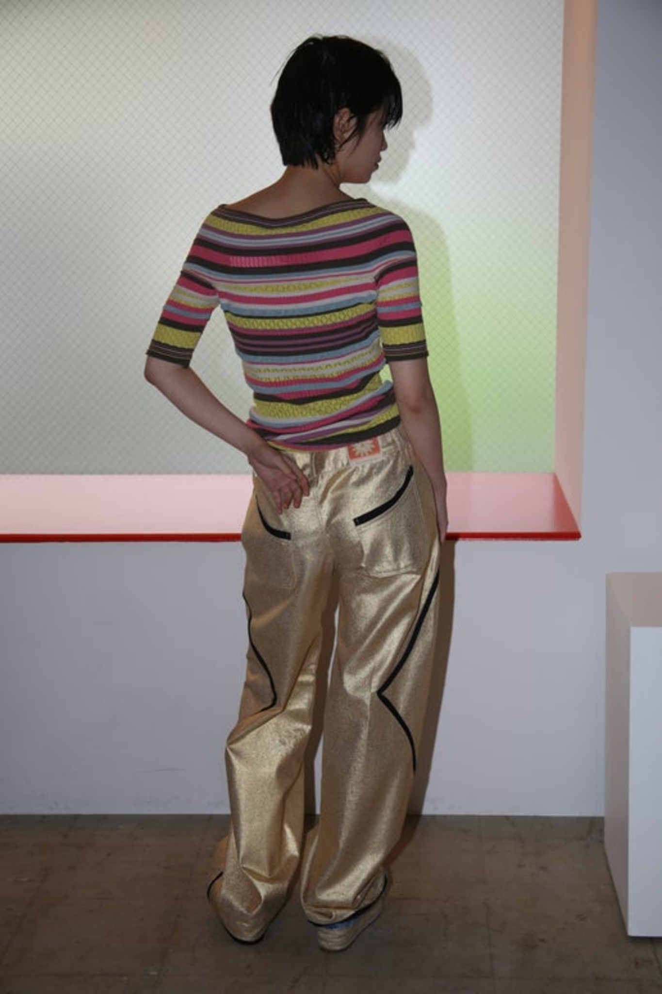 1990 VINTAGE / TECHNO LACE TIERED BORDER T-SHIRT