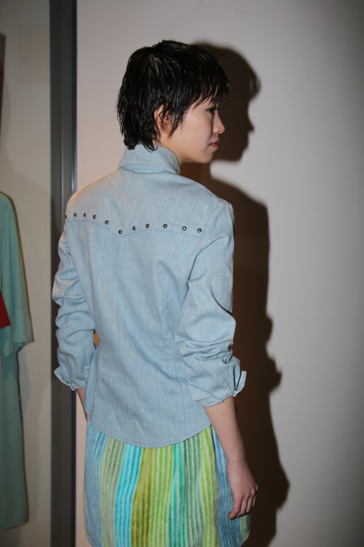 1970 VINTAGE / CRAFT DENIM SHIRT WITH STUDS
