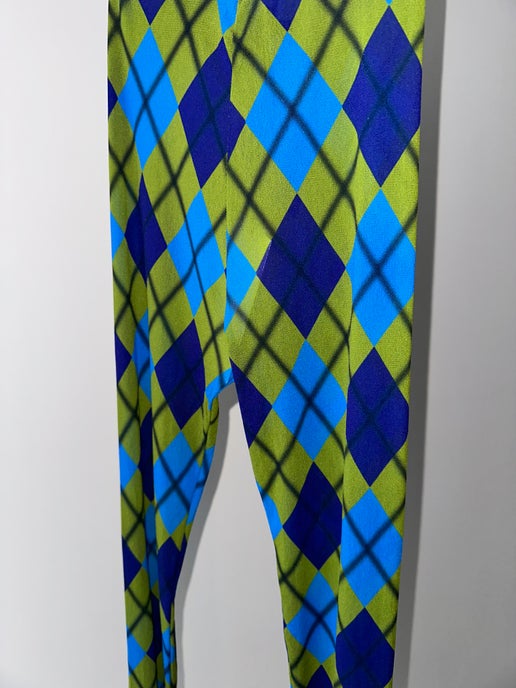 PAULA CANOVAS DEL VAS / ARGYLE MESH TIGHTS IN GREEN