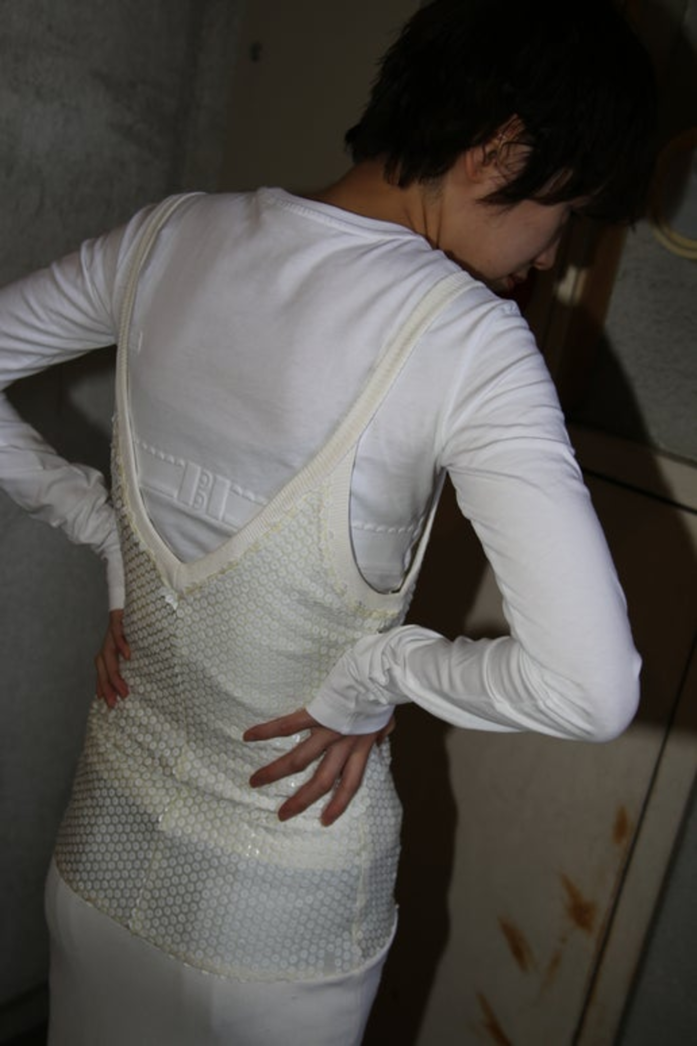 1990 OZBEK / BODY CONSCIOUS CAMISOLE DRESS IN SEQUIN JERSEY