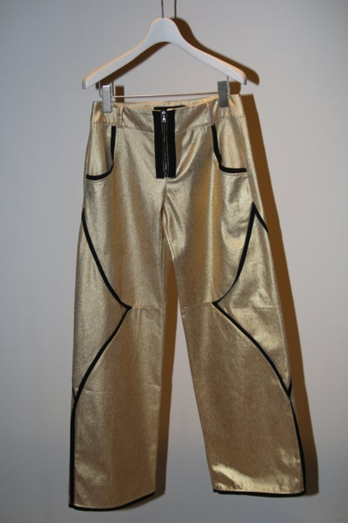 PAULA CANOVAS DEL VAS / DIAMOND DENIM TROUSERS IN GOLD