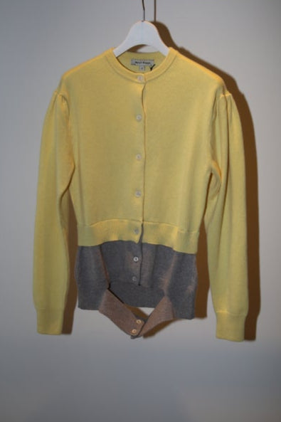 MERYLL ROGGE / CREW NECK CARDIGAN WITH PUFF SLEEVES