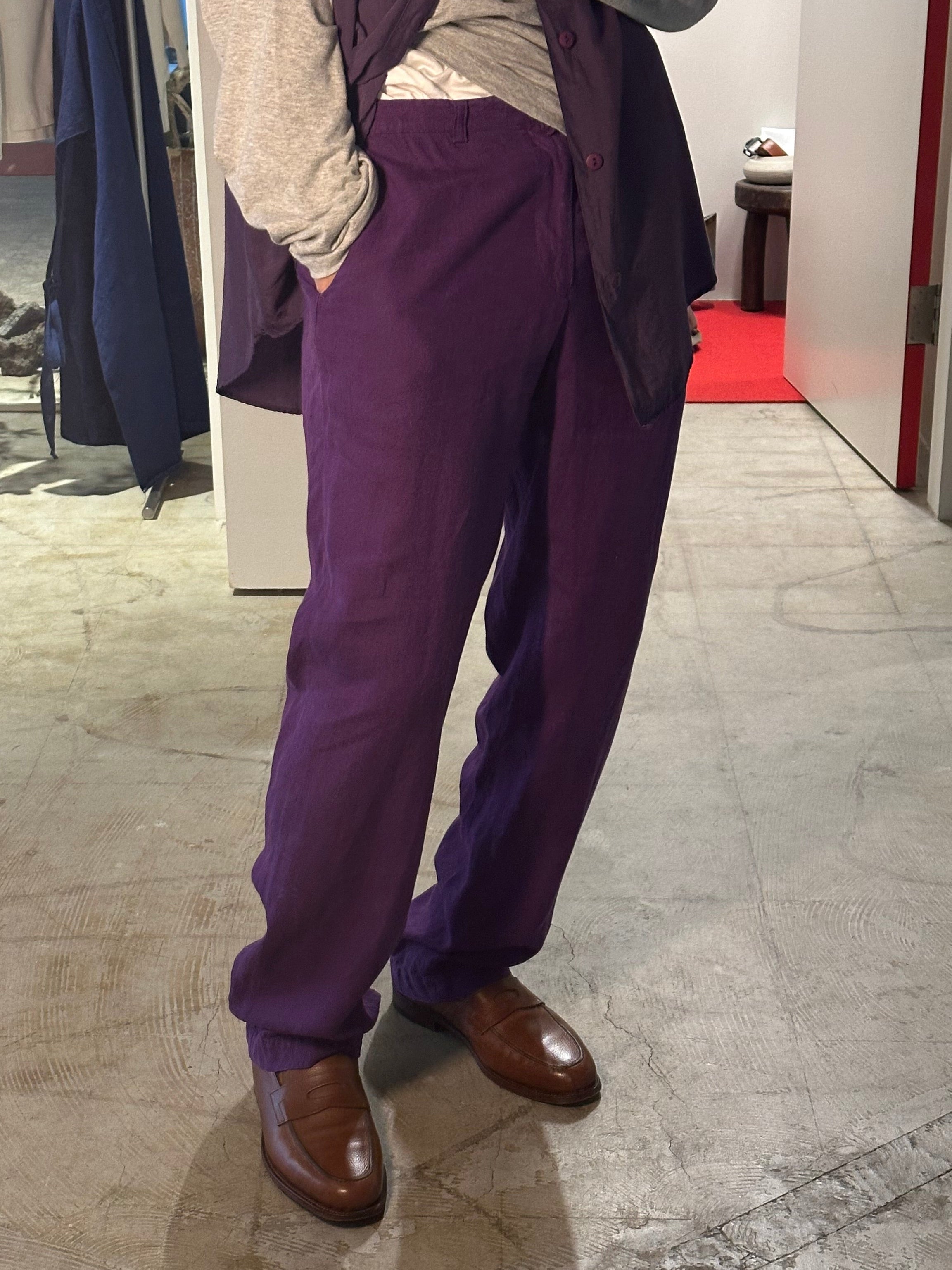 1990 DRIES VAN NOTEN / LINEN TROUSER IN PURPLE
