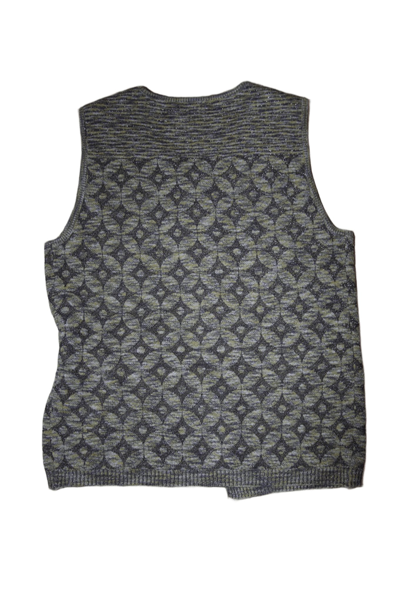 DRIES VAN NOTEN / WOOL JACQUARD PULLOVER KNIT VEST WITH BIJOU EMBROIDERY