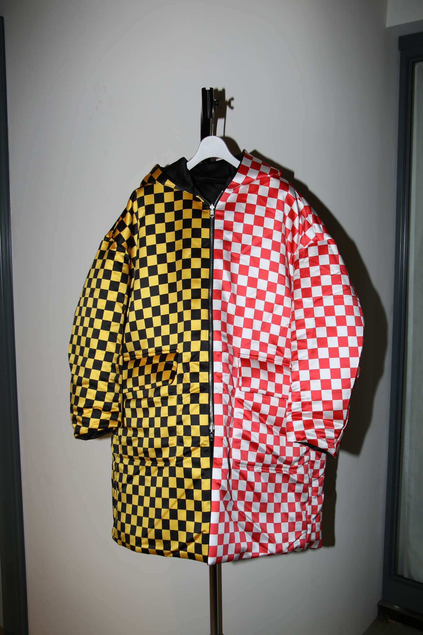 TSTS_DUALITY PADDED COAT REVERSIBLE IN CHECKER FLAG