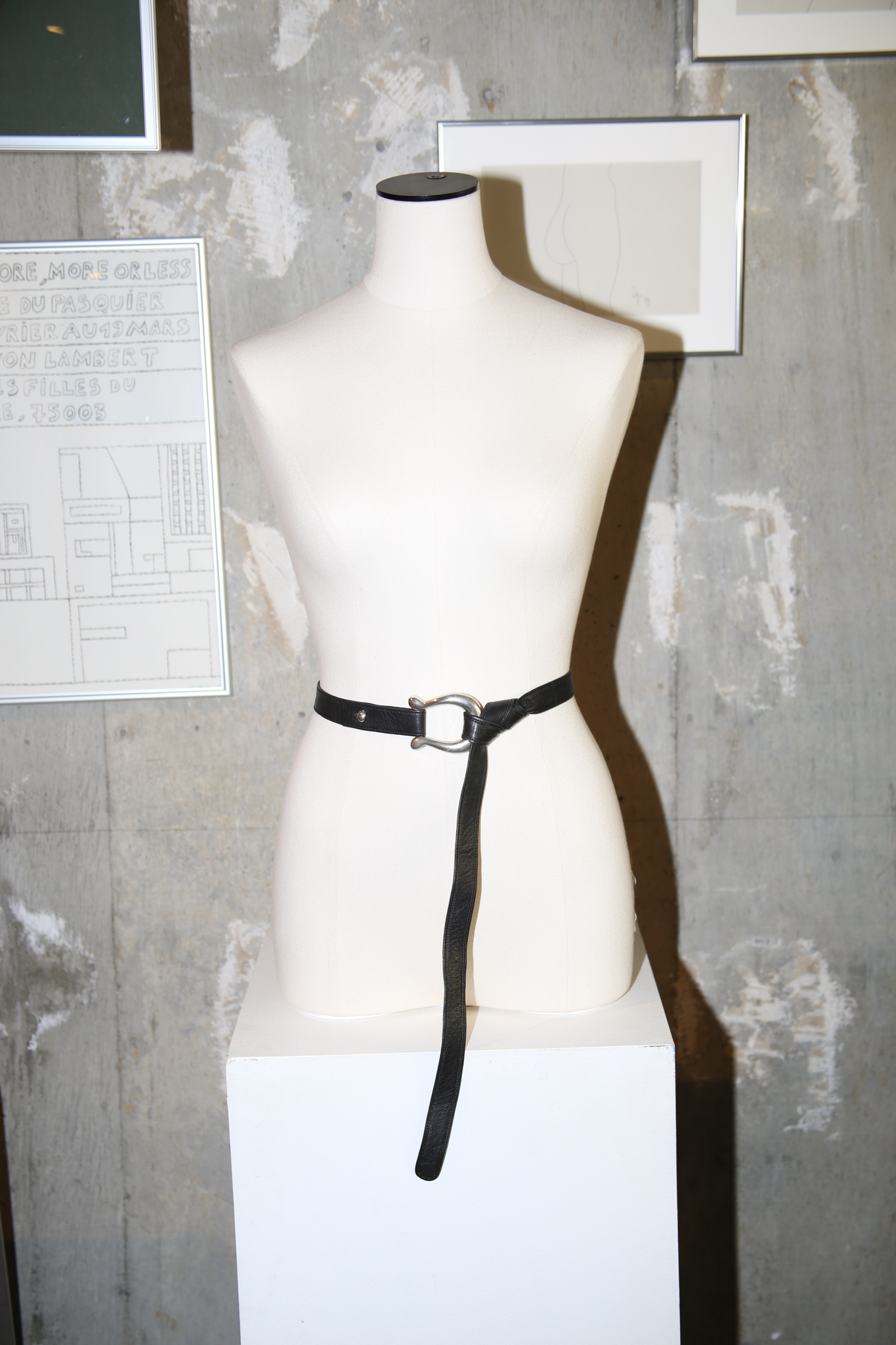 1976 ELSA PERETTI FOR TIFFANY / HORSE BIT BUCKLE LEATHER BELT IN BLACK