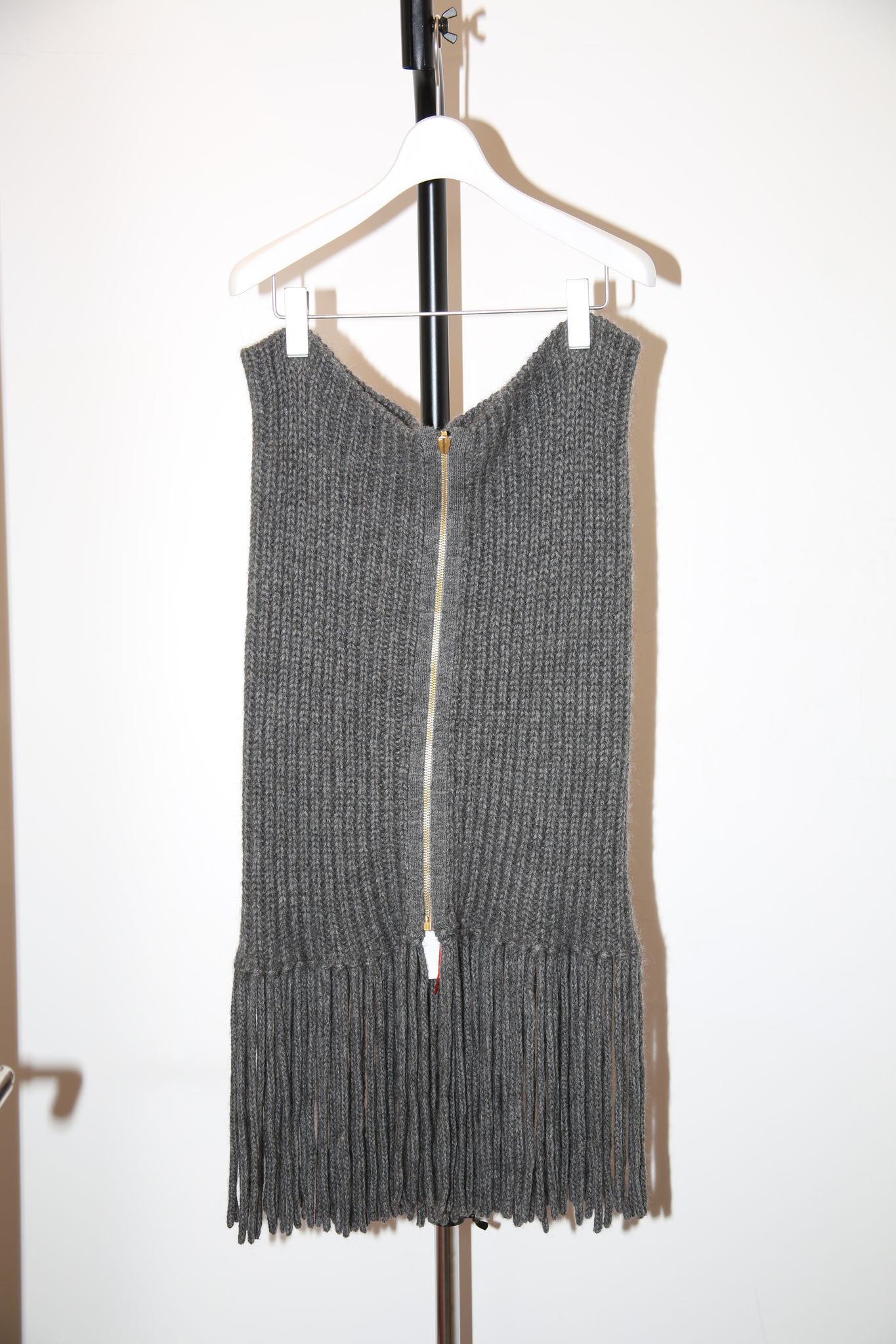 1990 GUCCI / LOW GAUGE ALPACA KNIT SKIRT IN GREY