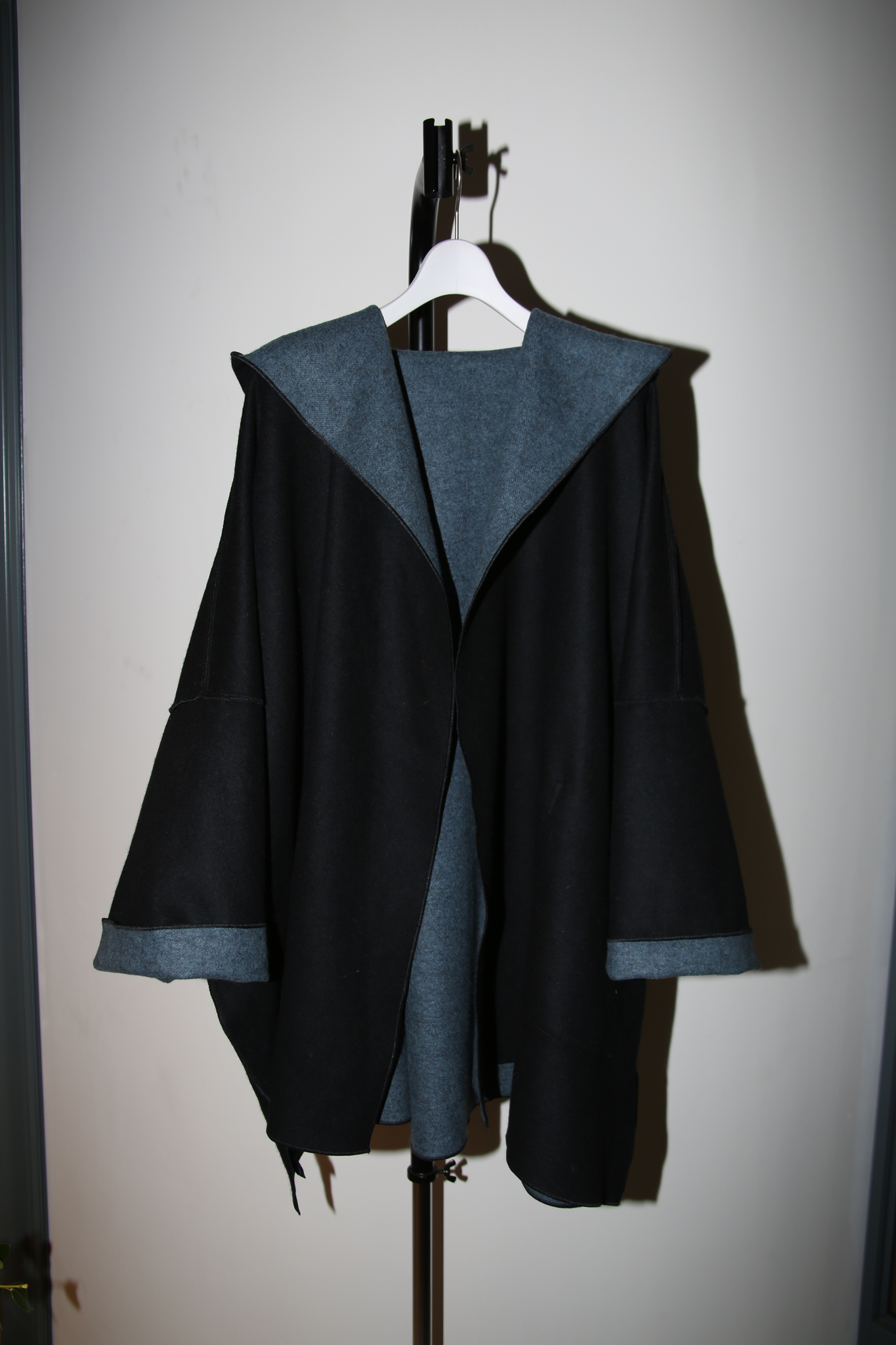 1990 ESKANDAR / CASHMERE WOOL RIVER COAT IN PETROL BLUE