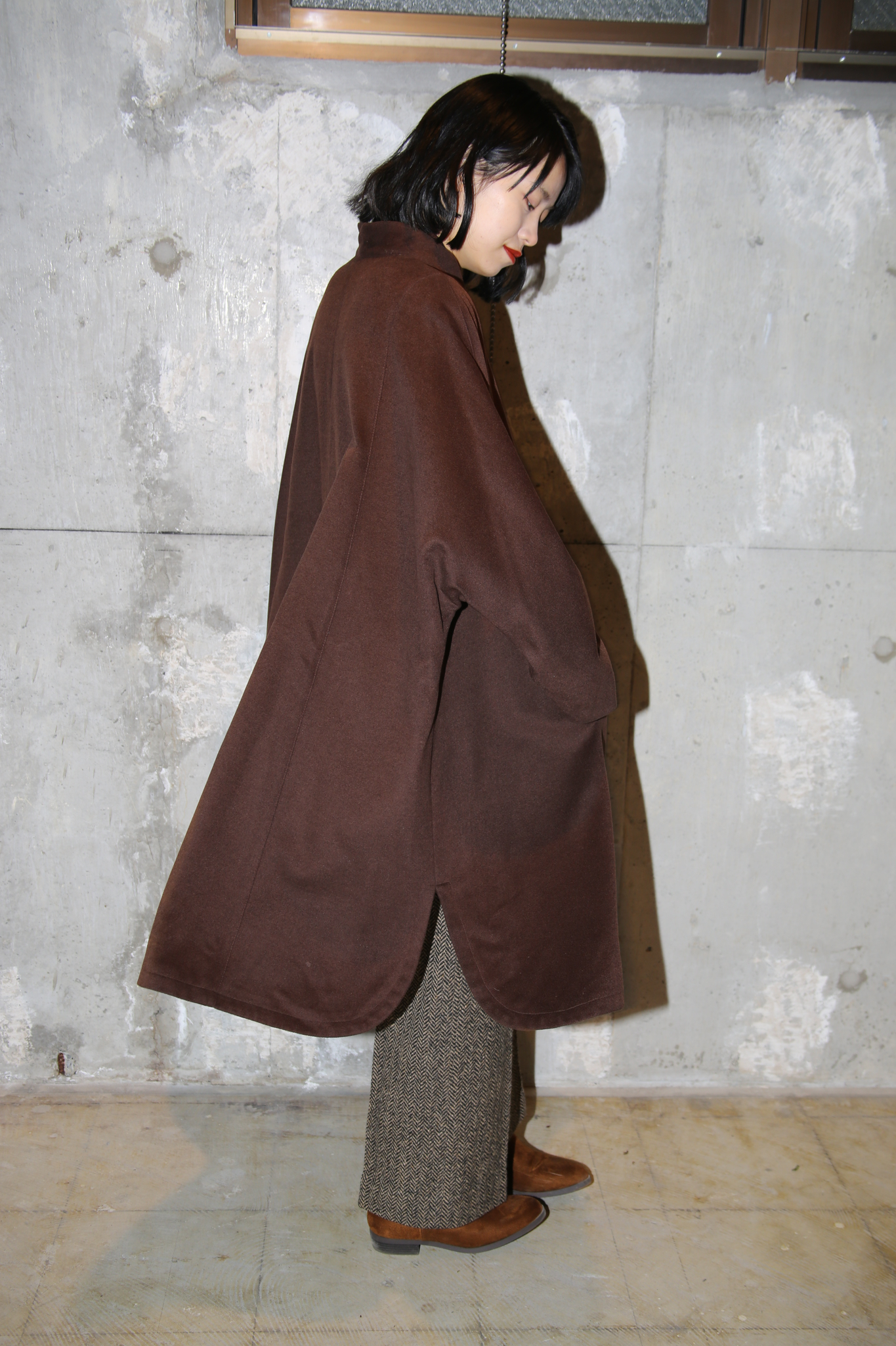 1980 VINTAGE / CASHMERE WOOL DUFFLE COAT WITH SCULPTURE TOGLE