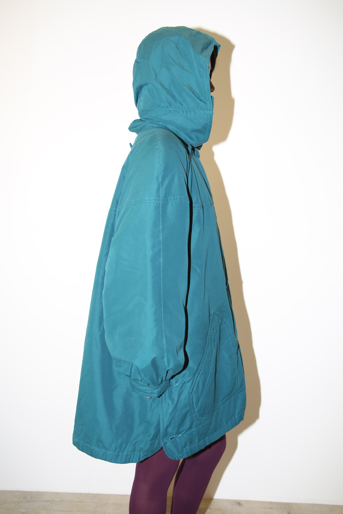 1990 VINTAGE / BUTTON DOWN PADDED COAT WIH HOODIE