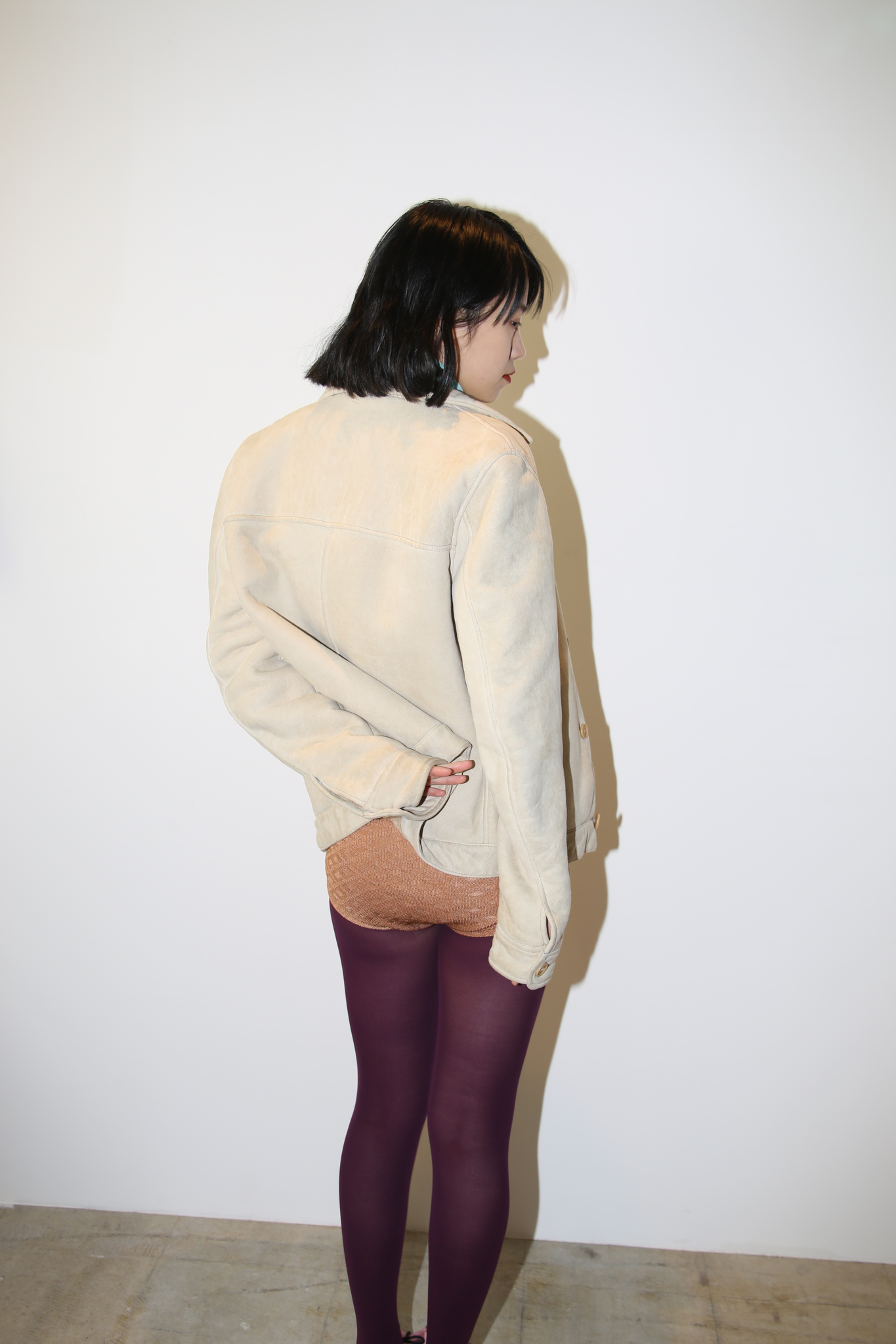 2010 HELMUT LANG / SHEEP SKIN MOUTON JACKET IN ECRU