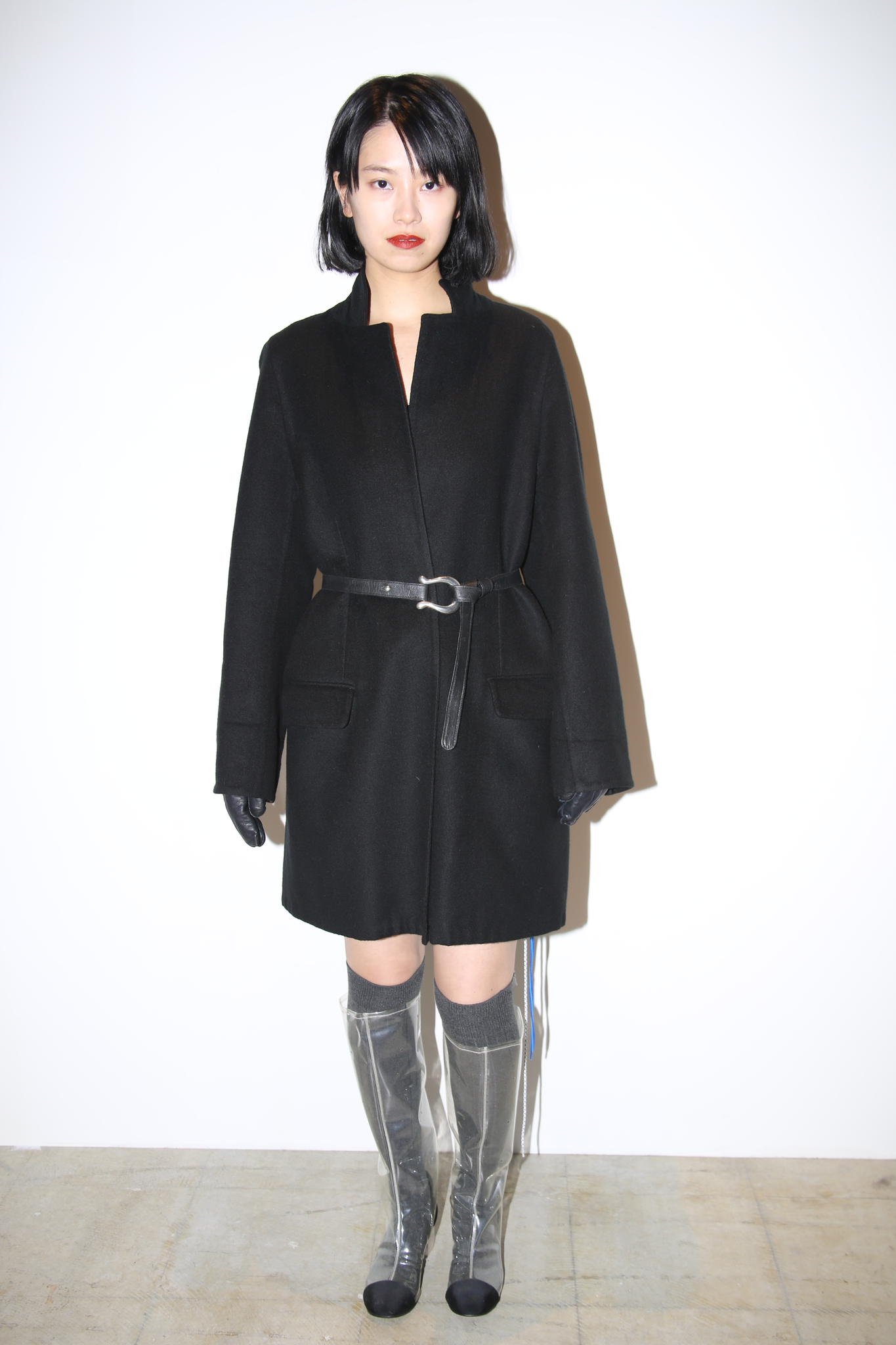 1997-2003 HERMES / CASHMERE LONG JACKET IN BLACK