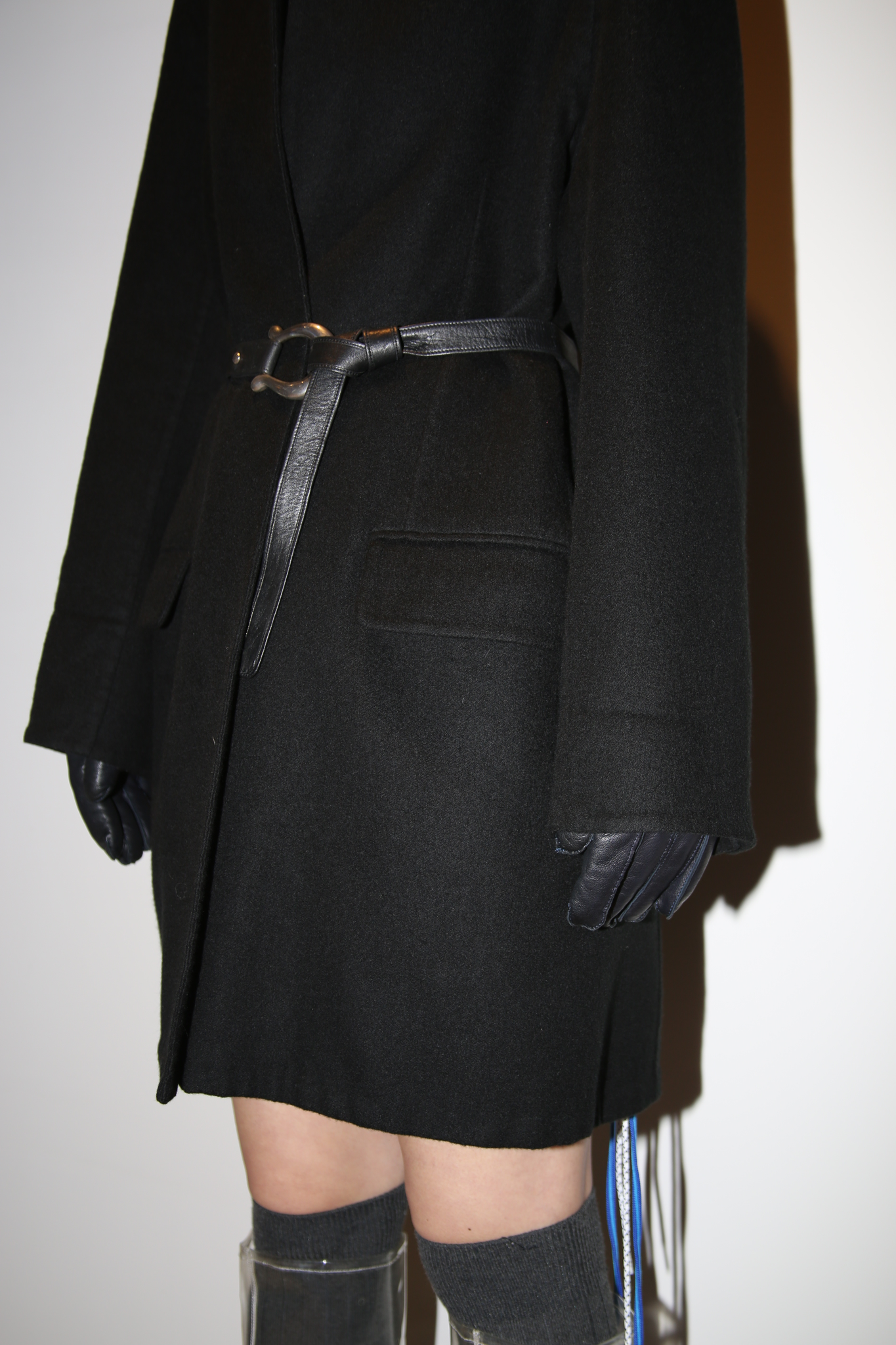 1997-2003 HERMES / CASHMERE LONG JACKET IN BLACK