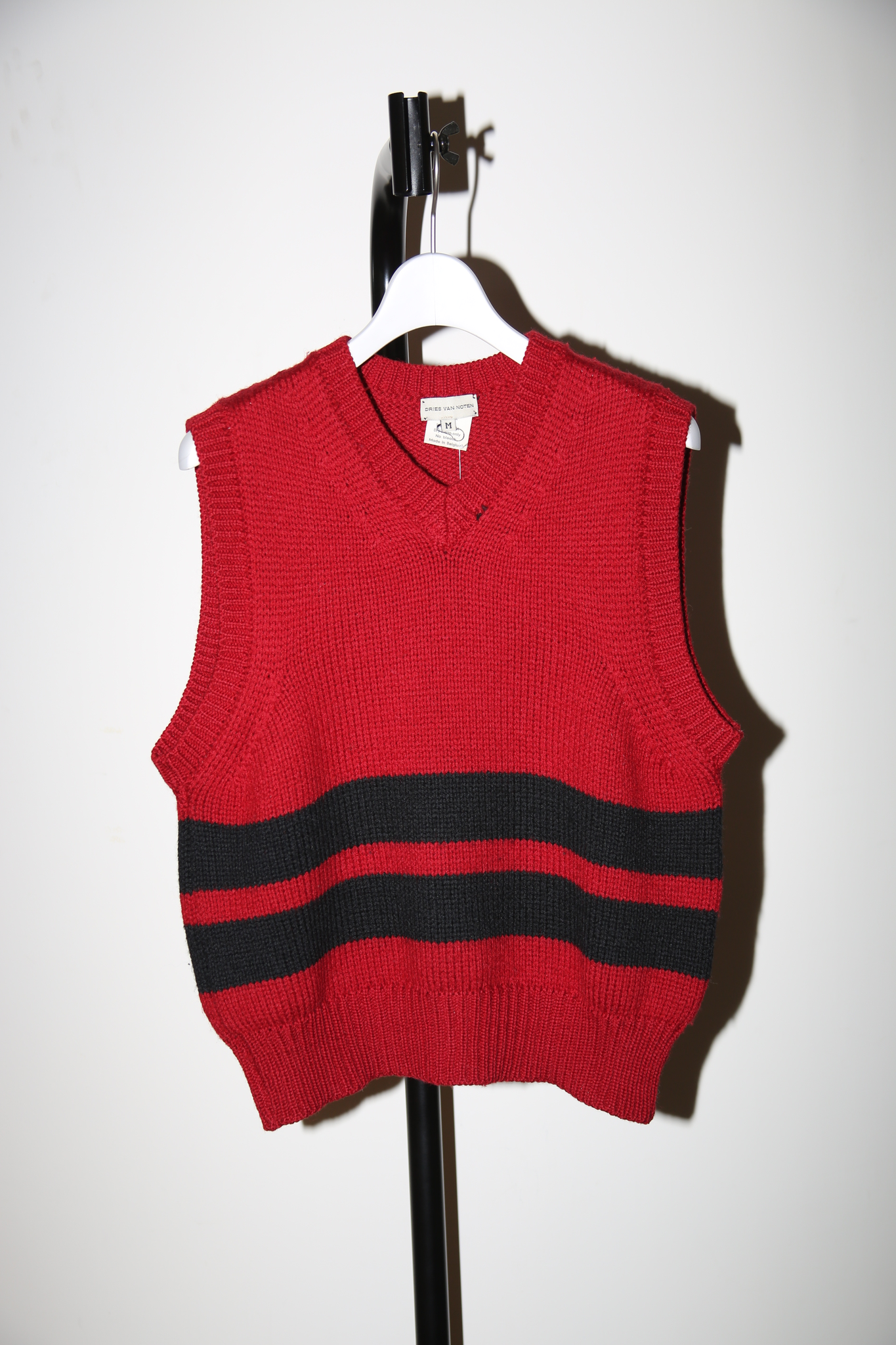 2000 DRIES VAN NOTEN / WOOL KNIT VEST WITH STRIPE