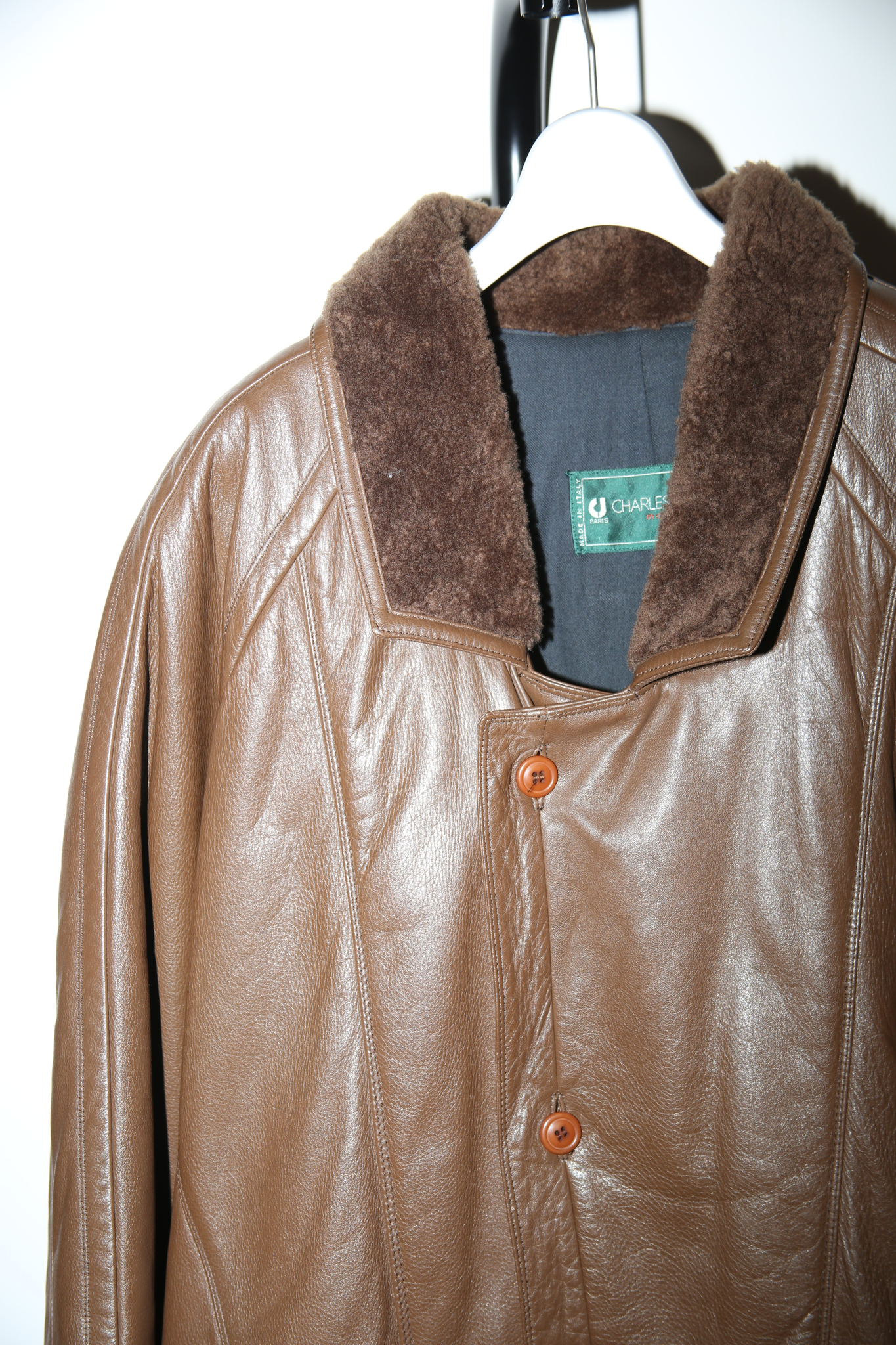1980 CHARLES JOURDAN / SMOTH LEATHER MOUTON JACKET