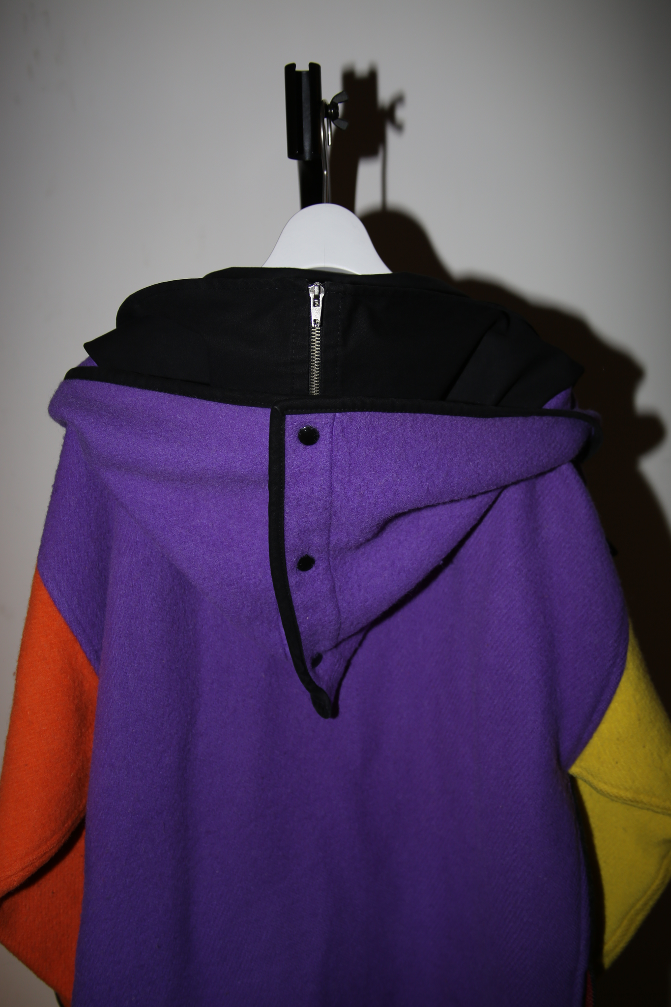 1990 JC DE CASTELBAJAC / MULTI STRIPE BLANKET COAT WITH SAILOR HOODIE