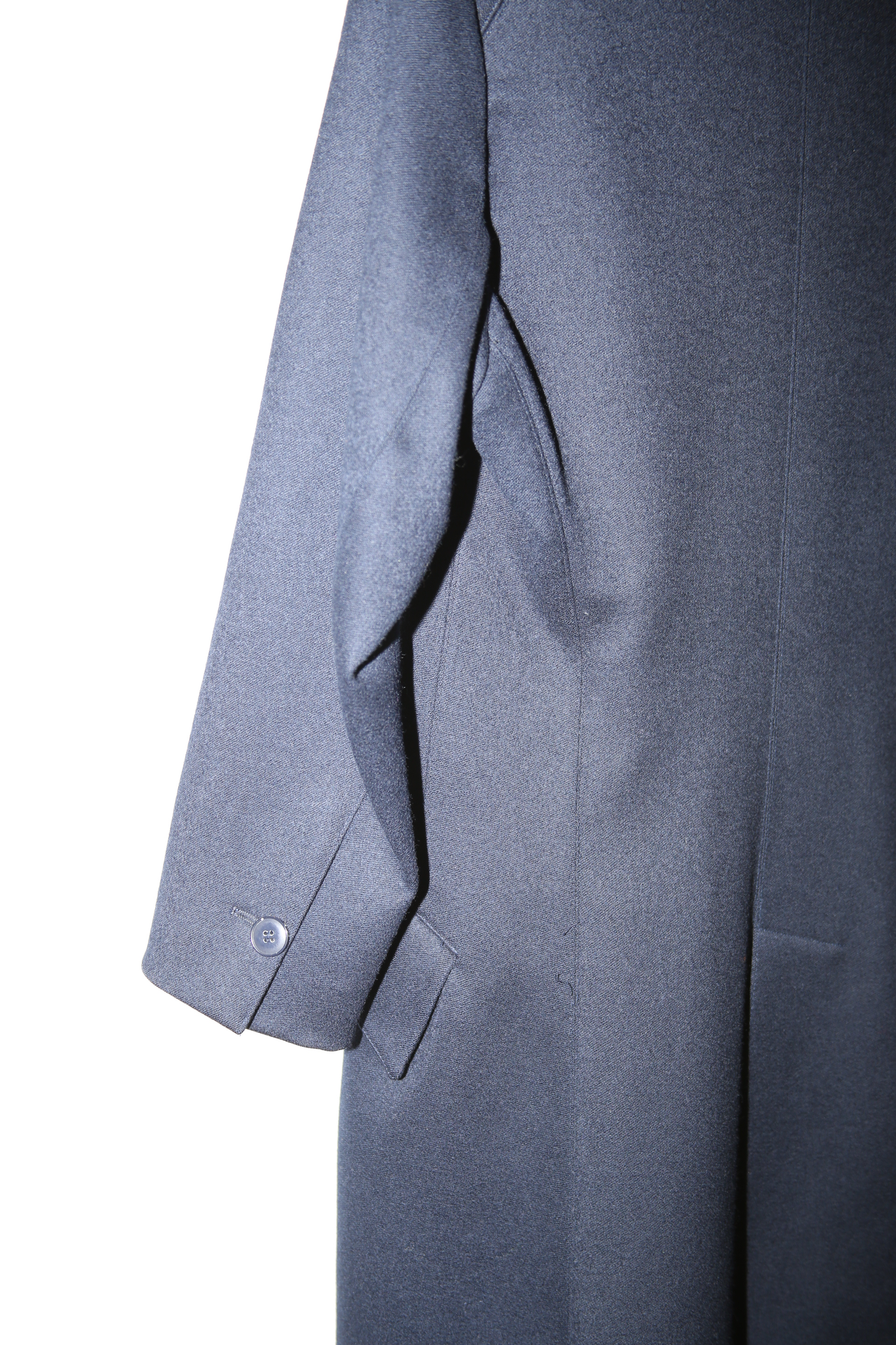 1980 ALAIA / SCULPTURE CHESTER FIELD COAT IN NAVY